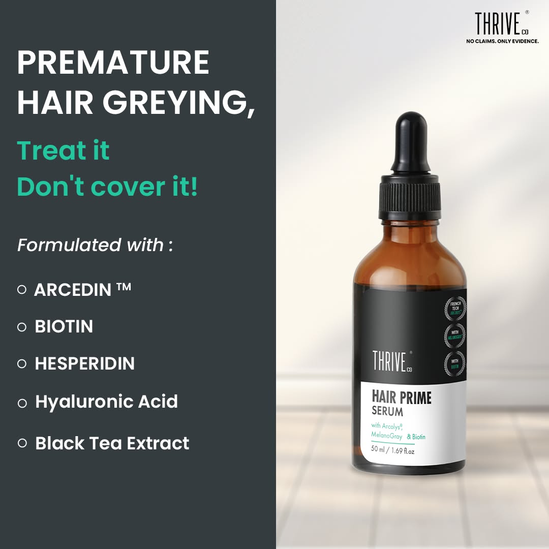 ThriveCo Hair & Skin Wellness Facebook ad: India's #1 Anti-Grey Hair Serum @ Just ₹499