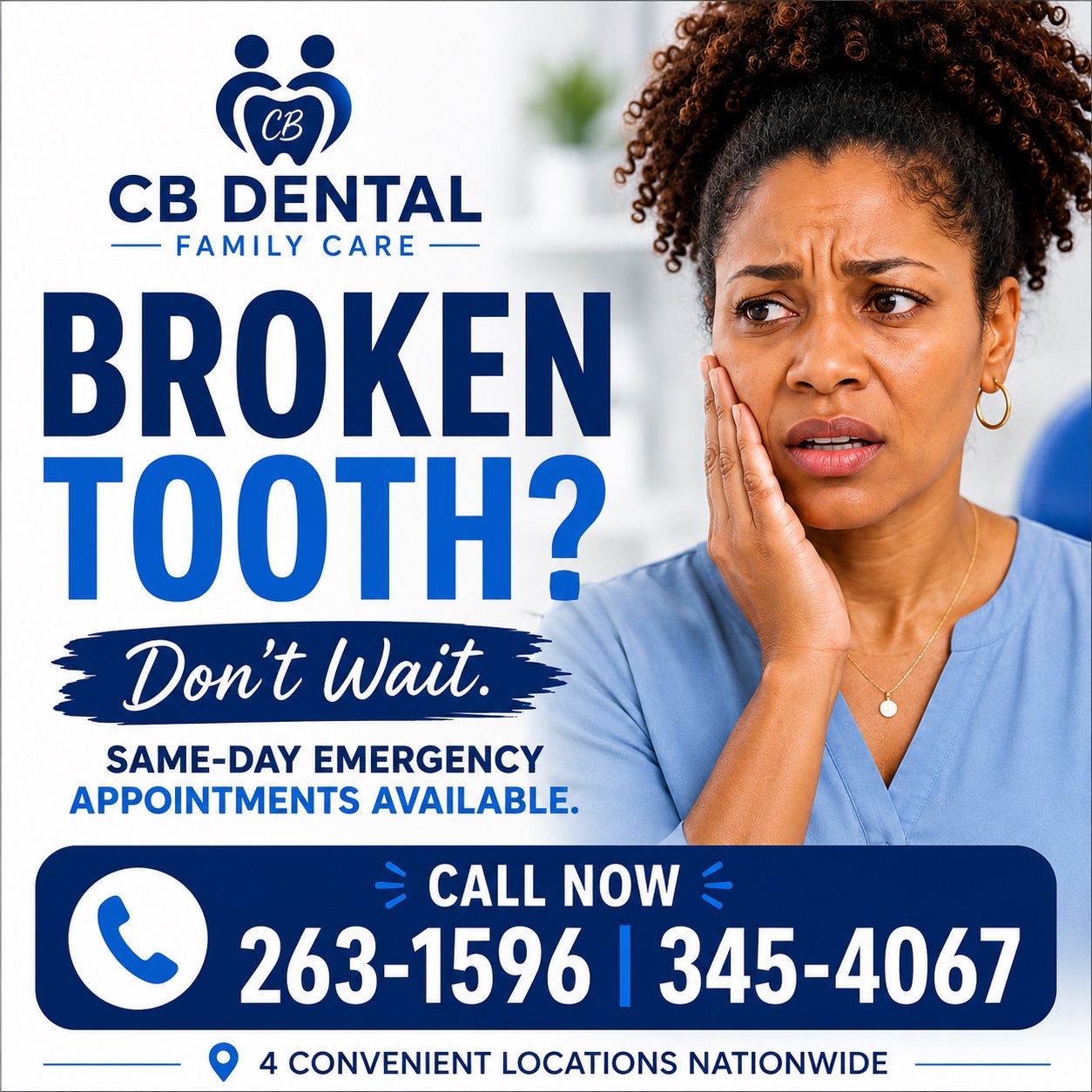 CB Dental Family Care Facebook ad: Same Day Appointments