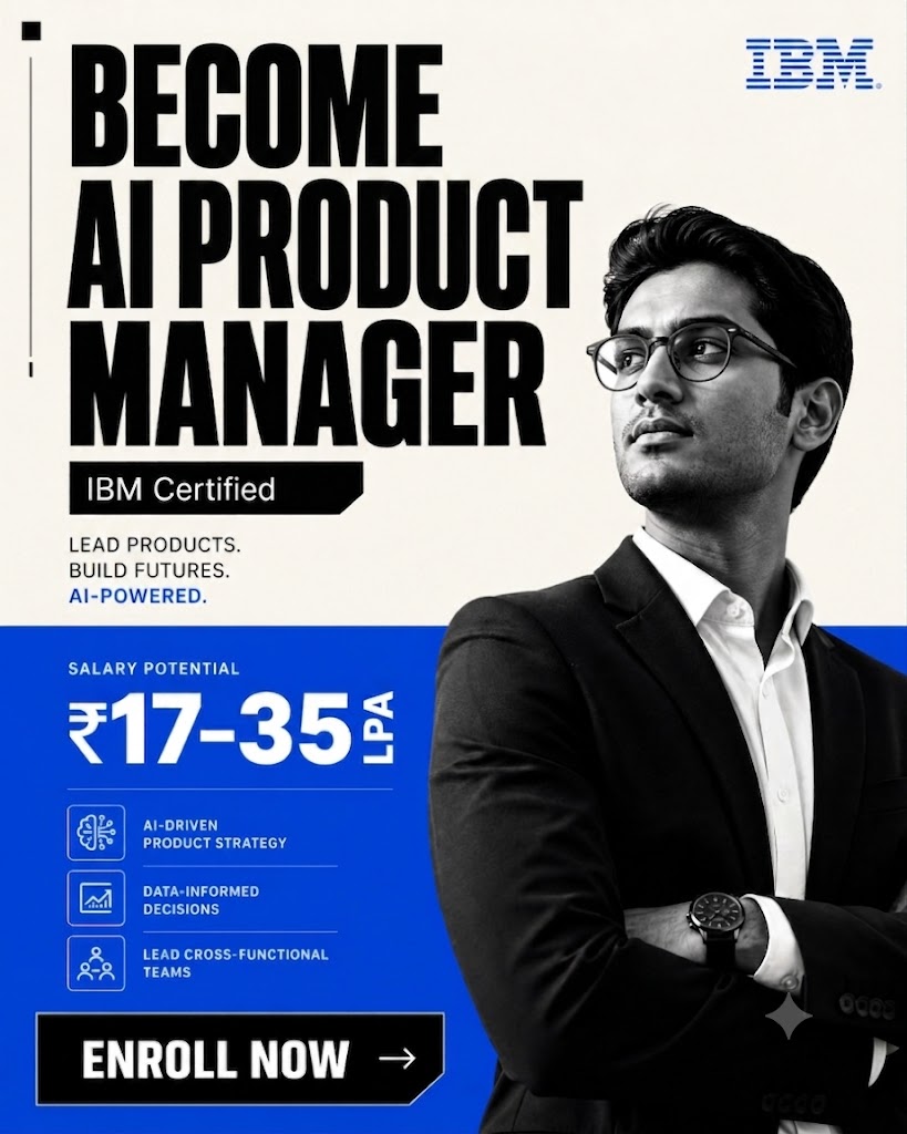 AcceleratorX Facebook ad: Product management Course with AI