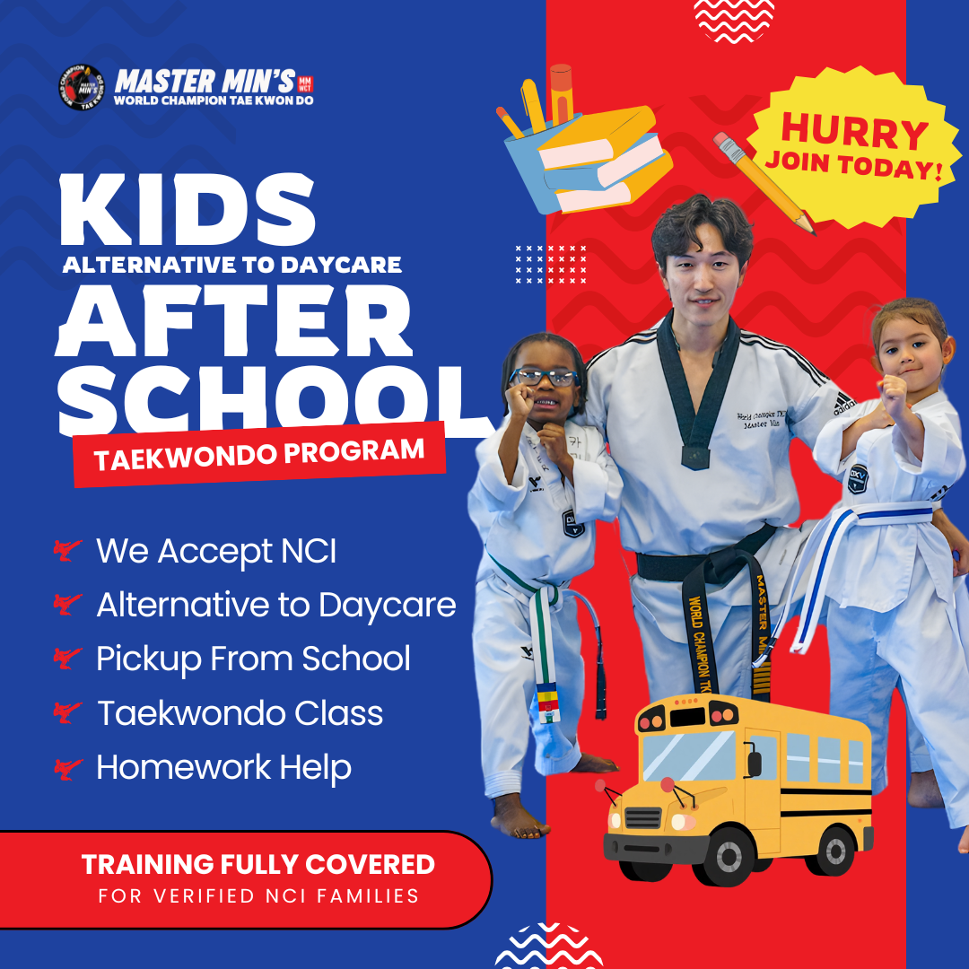 Master Min’s World Champion Tae Kwon Do Facebook ad: $0 After-School Care