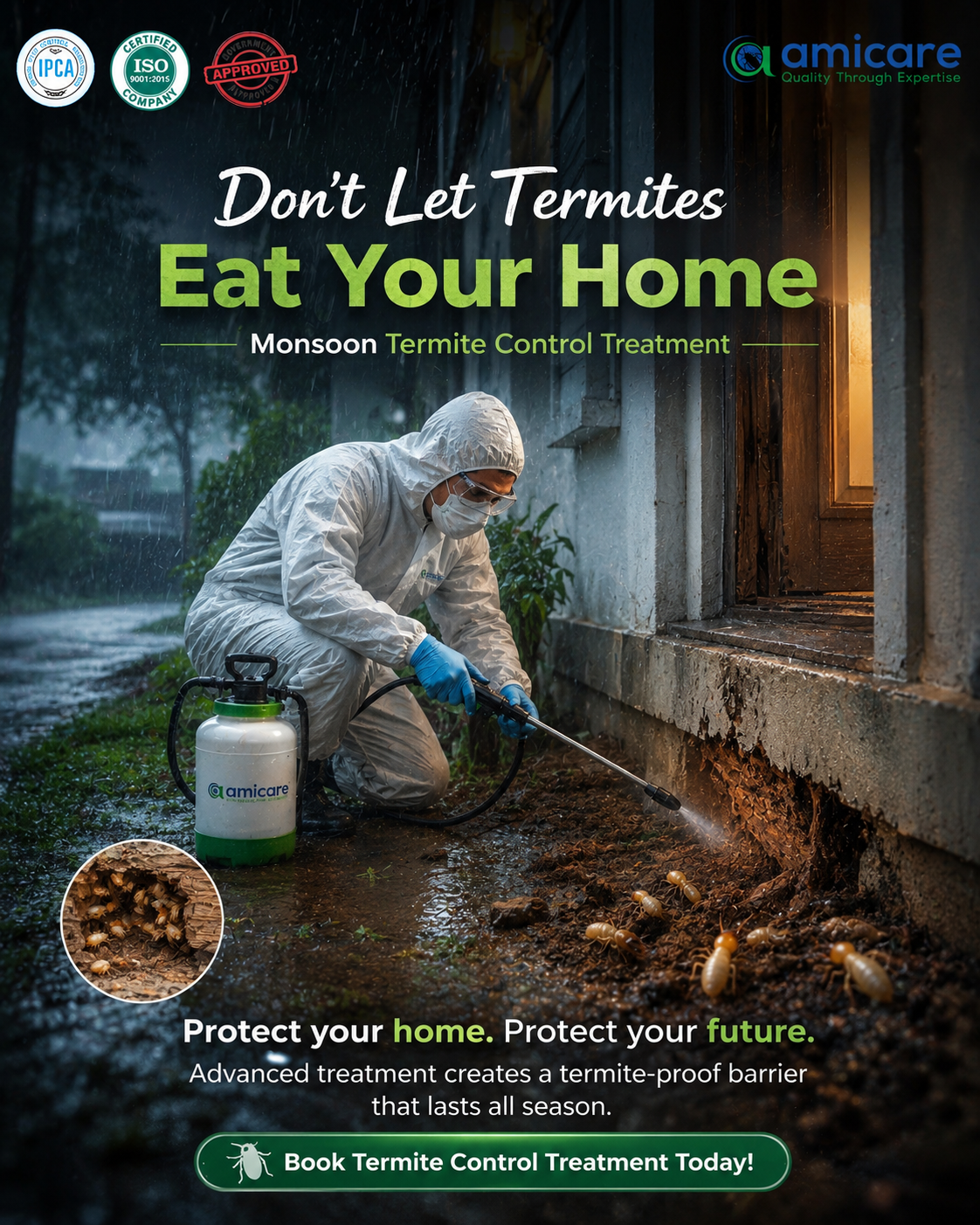 Amicare Services Pvt.Ltd Facebook ad: Monsoon Termite Control Treatment