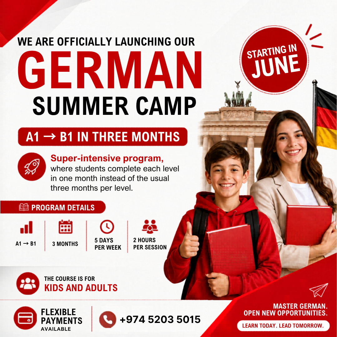 Language Courses in Qatar Facebook ad