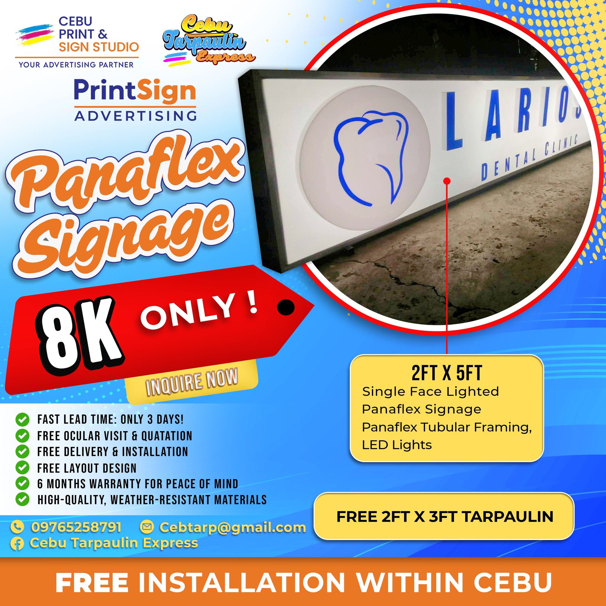 Cebu Tarpaulin Express Facebook ad: CEBU PANAFLEX SIGNAGE P8,000