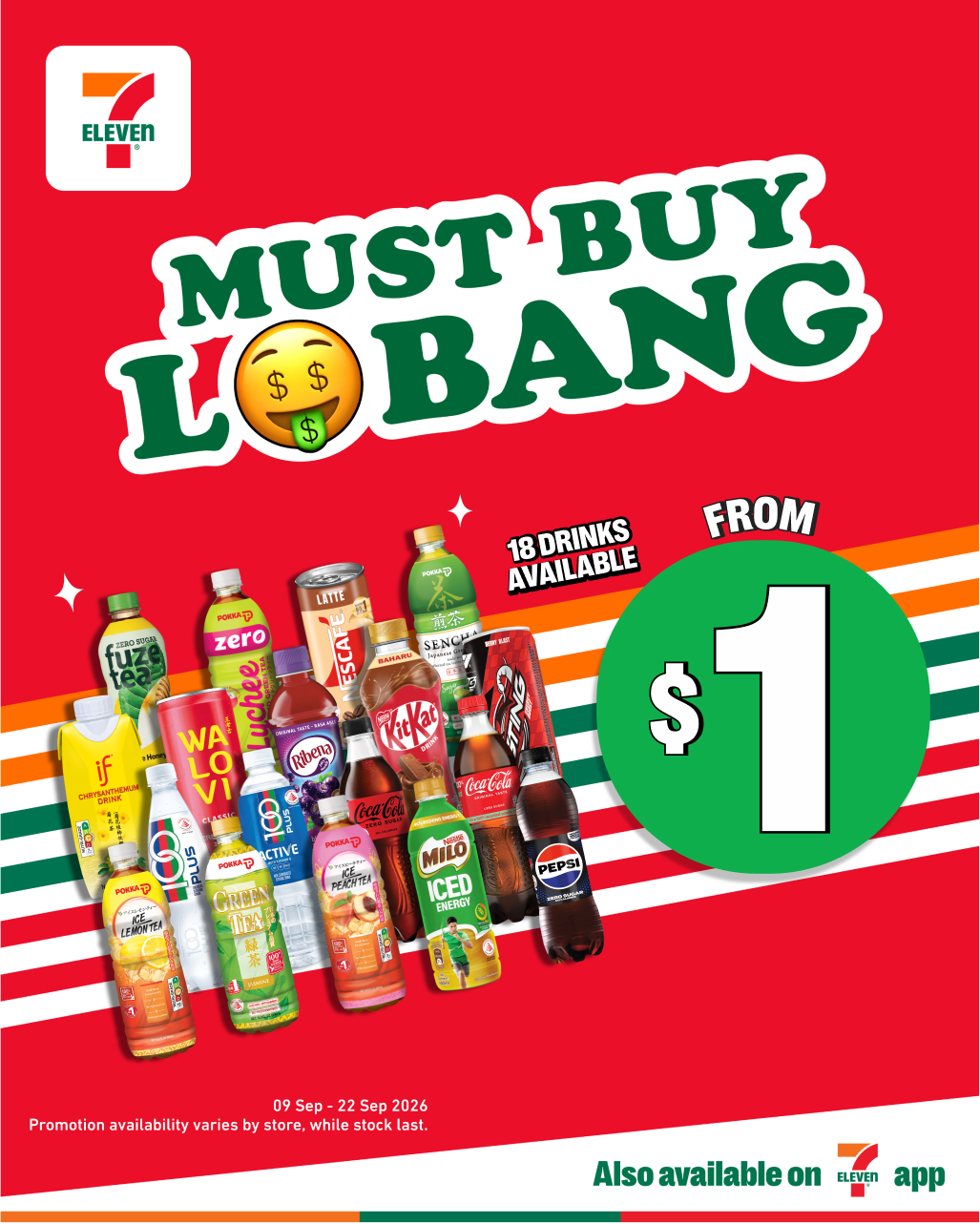 7-Eleven Singapore Facebook ad: Must-Buy Drinks From $1 at 7-Eleven!