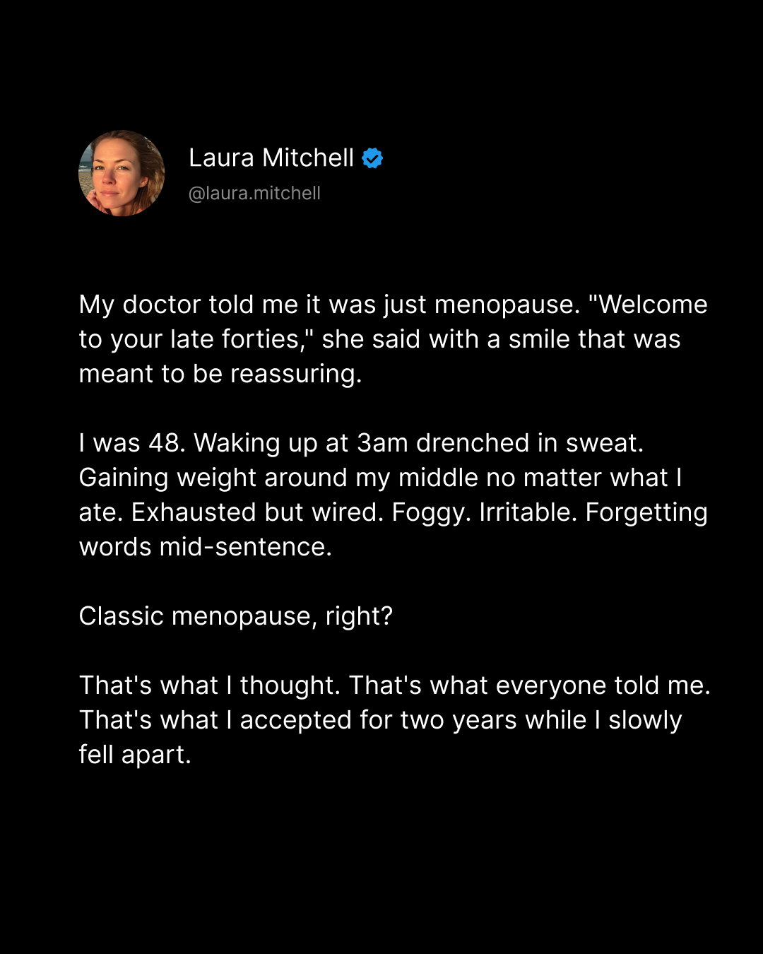 Grace Knight Facebook ad: This is my story