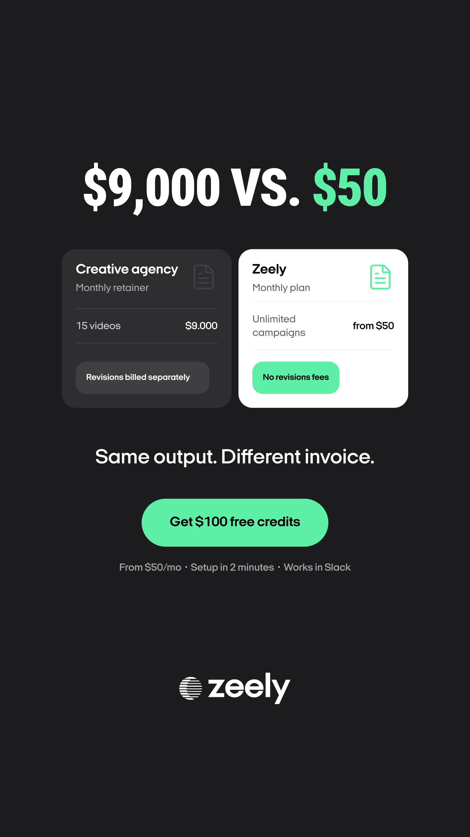Zeely: AI Marketing Team Facebook ad: The AI employee that lives in Slack