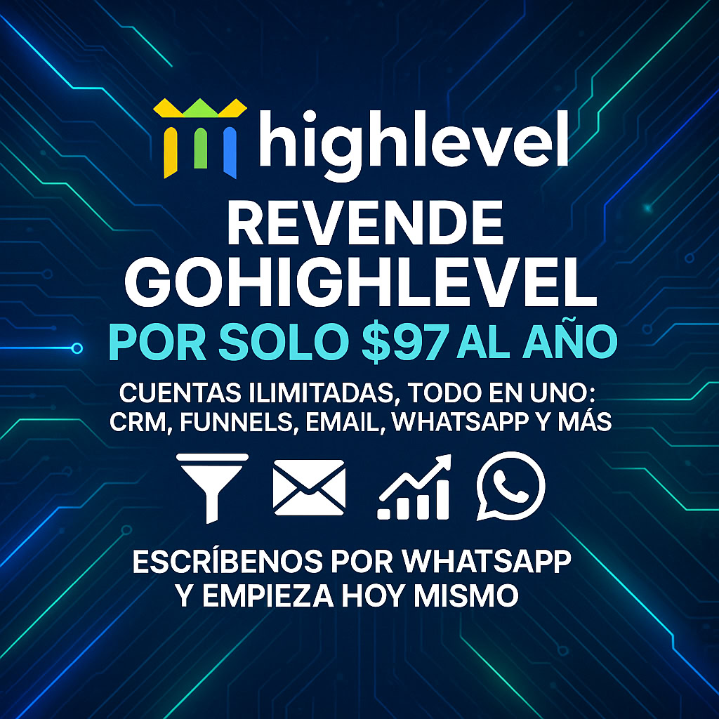 Andres Arenas Facebook ad: Revende GoHighLevel por solo $97 al año