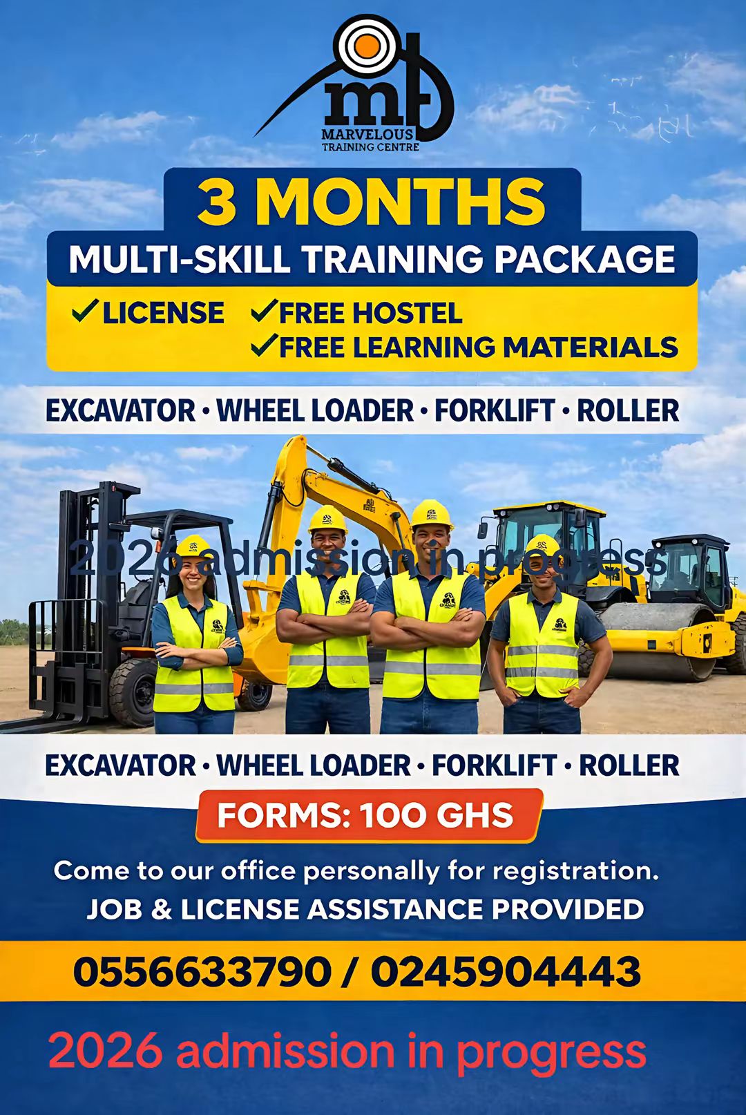 Marvelous Technologies Practical Training Center Facebook ad: **MARVELOUS TRAINING CENTRE **