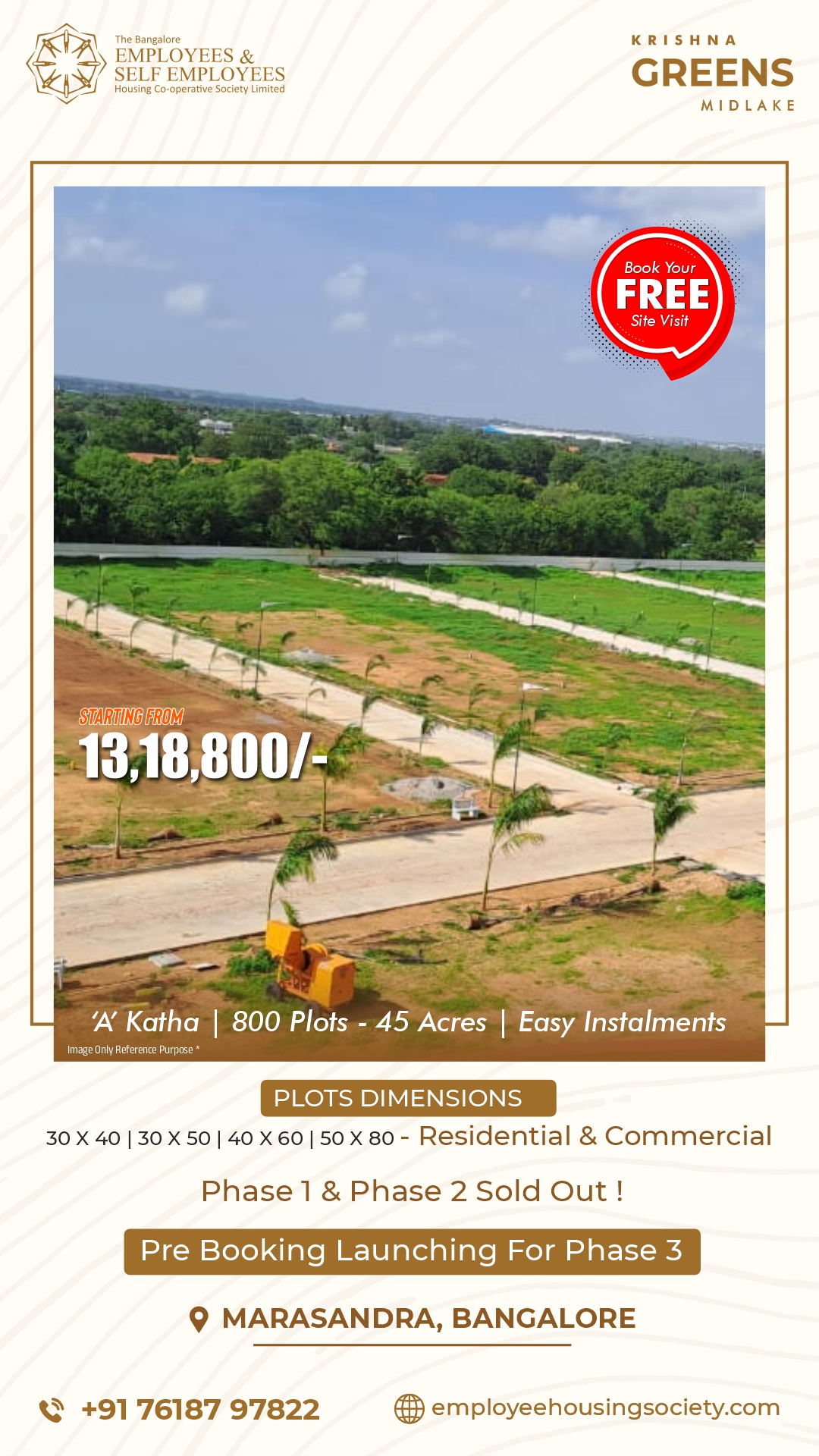 The Bangalore Employees & Self Employees Housing Co-Operative Society Facebook ad from Jan 10, 2026