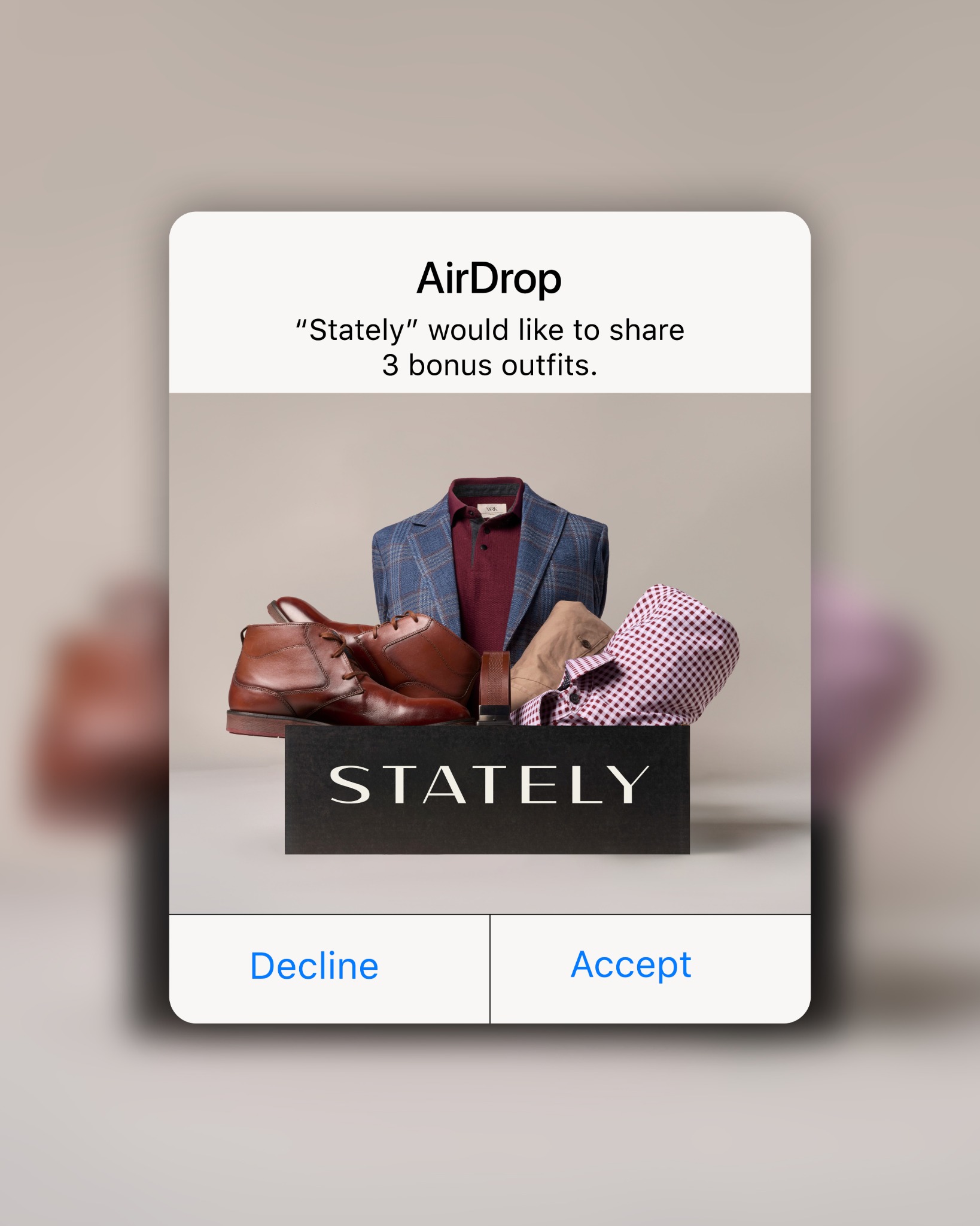Stately Facebook ad
