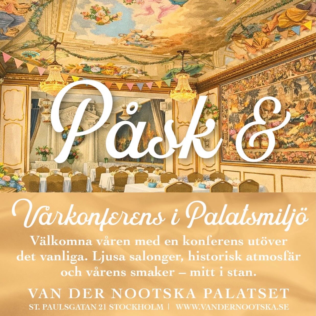 Van der Nootska Palatset Facebook ad: Påsk- & vårkonferens i palatsmiljö