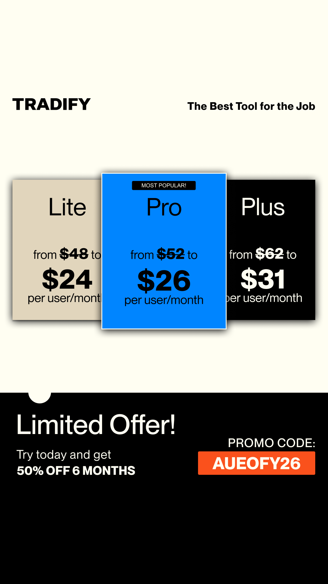 Tradify Facebook ad
