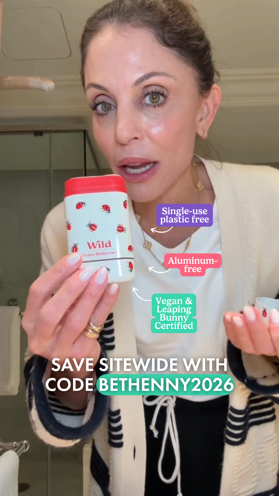 Wild Facebook ad: Get 20% off all Wild products with code BETHENNY2026