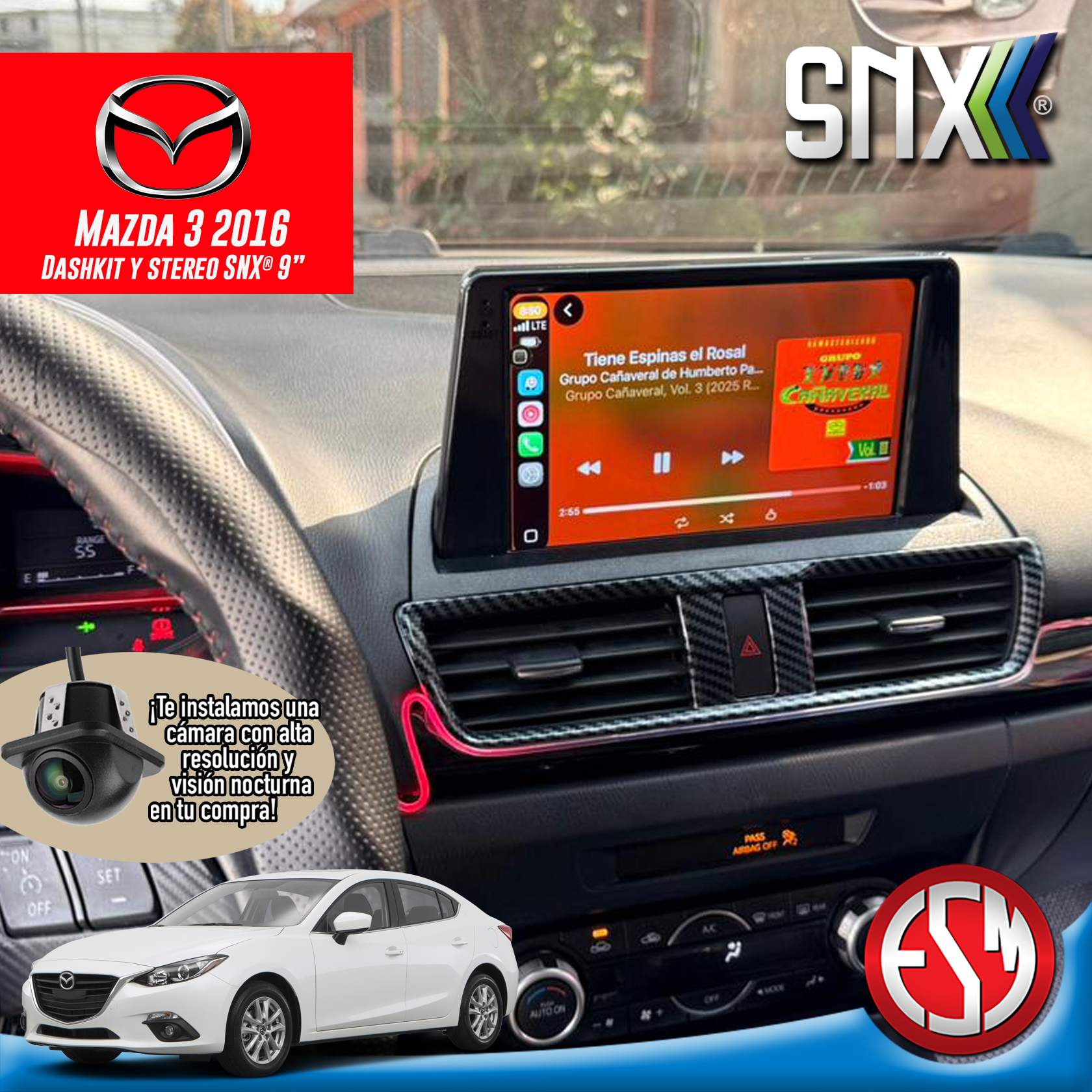 ESM Autotek Guatemala Facebook ad: Lleva tu vehículo al siguiente nivel con pantallas…