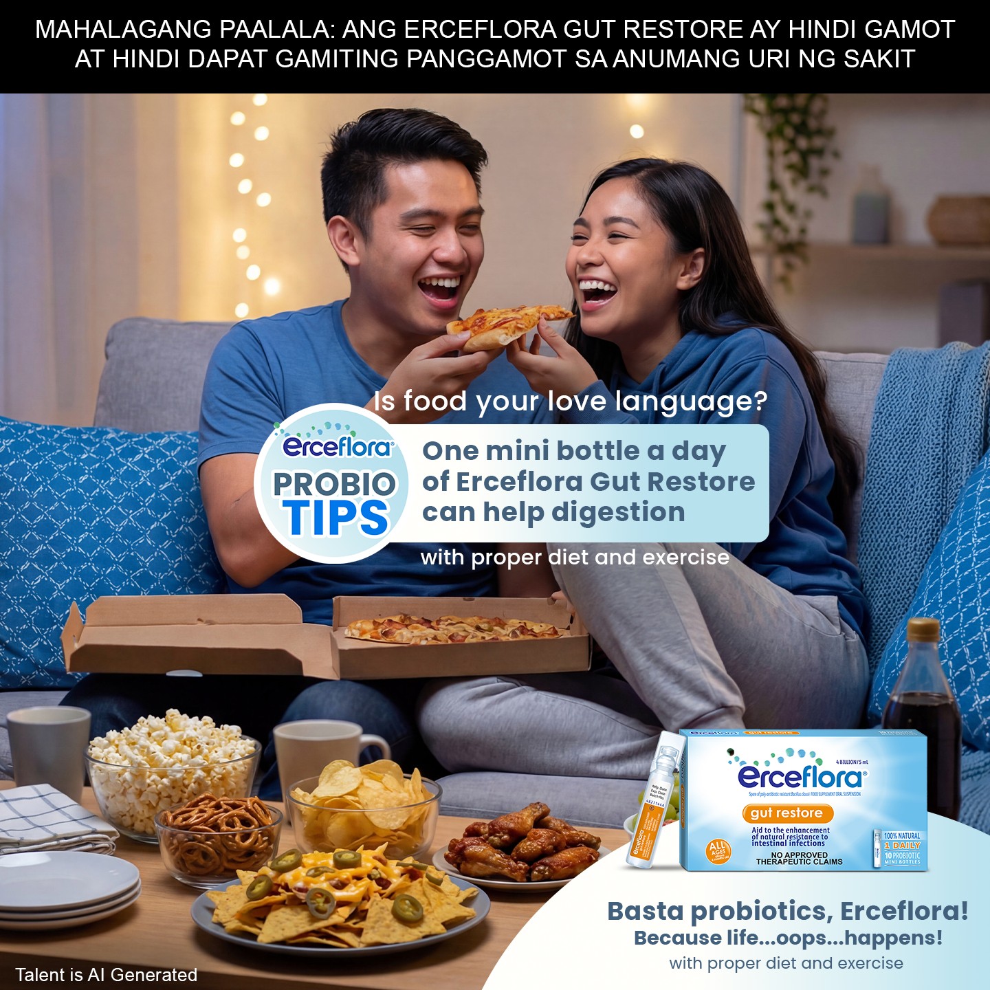 Erceflora Facebook ad: Don't let tummy troubles get in the way…