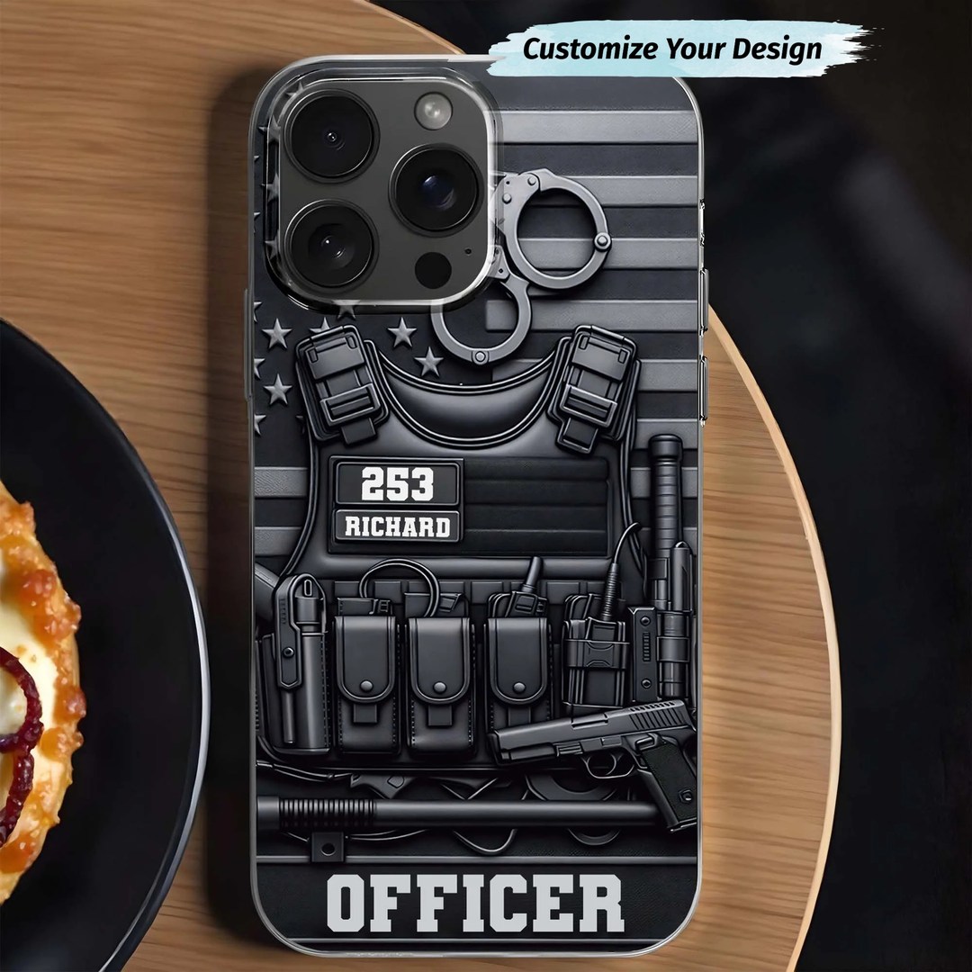 Alma Gems Facebook ad: Personalized Tactical Gear Phone Case for Law Enforcement…