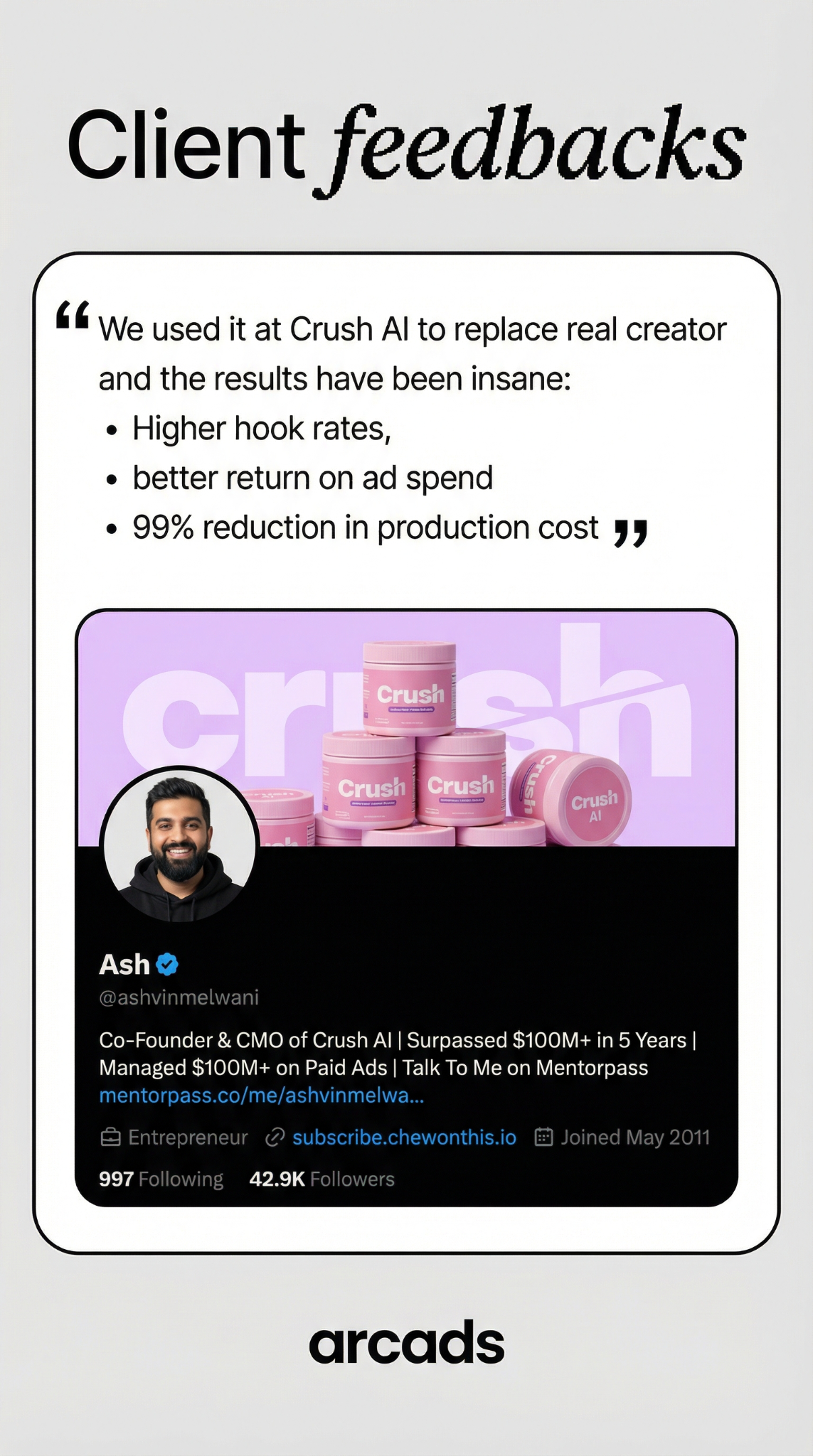 trycrush.ai Facebook ad