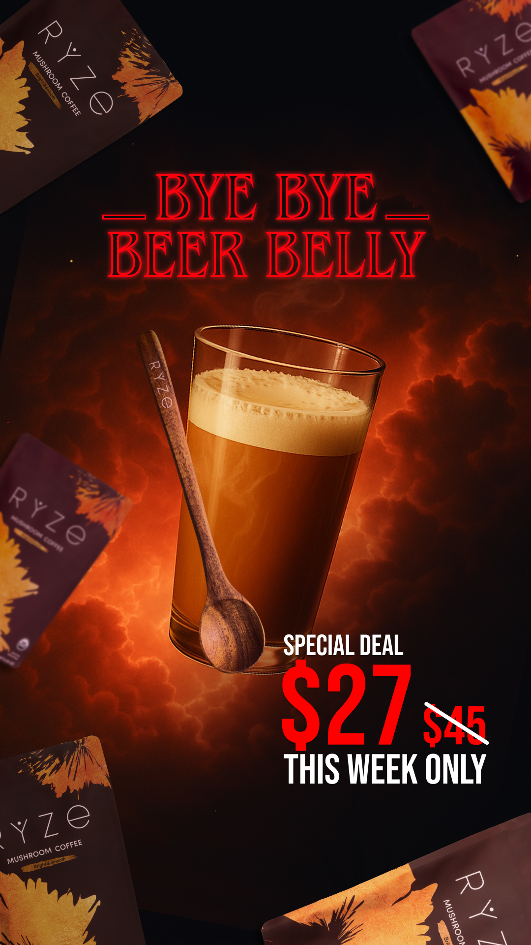 RYZE Superfoods Facebook ad