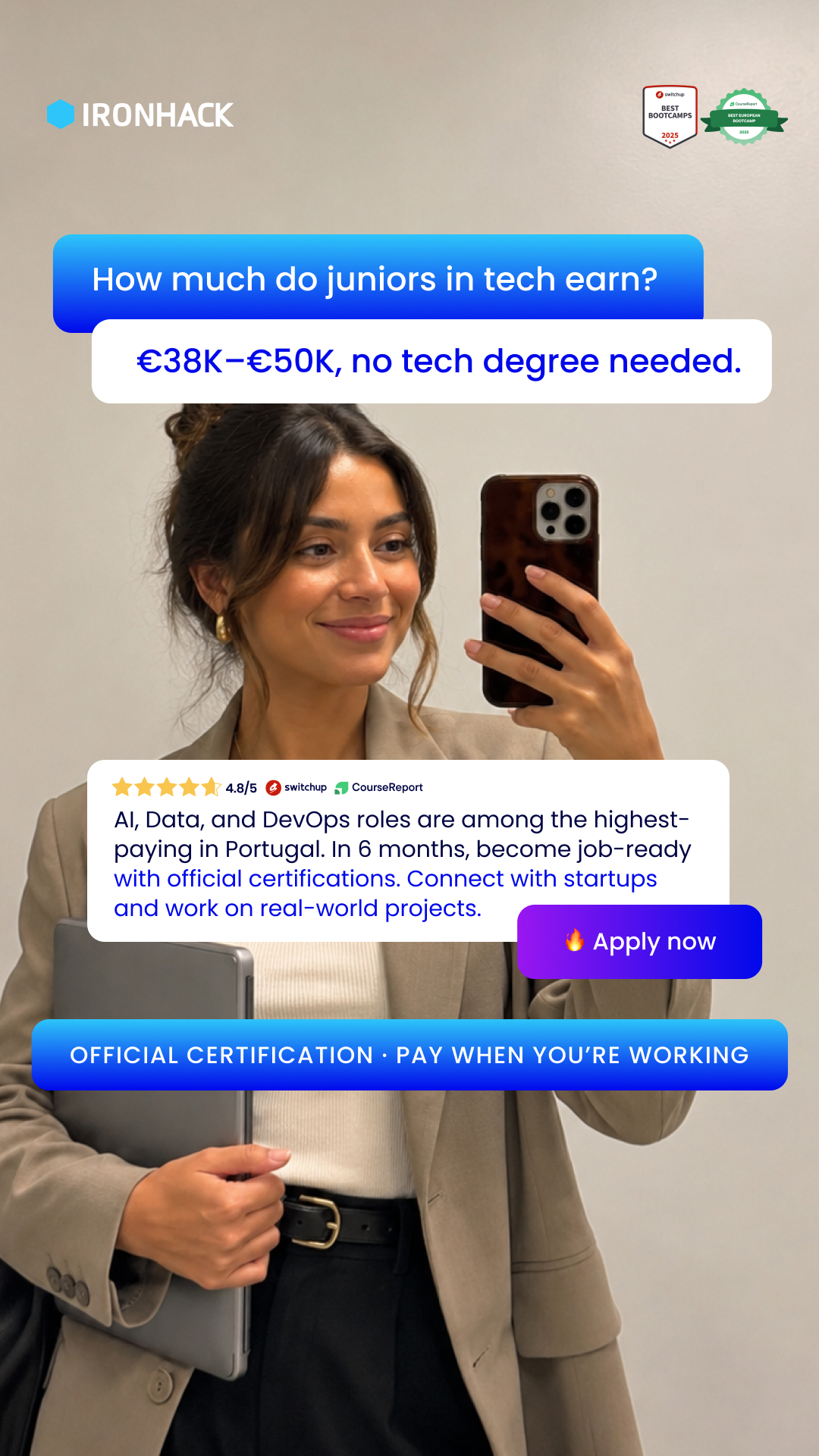 Ironhack Facebook ad from Jul 7, 2026