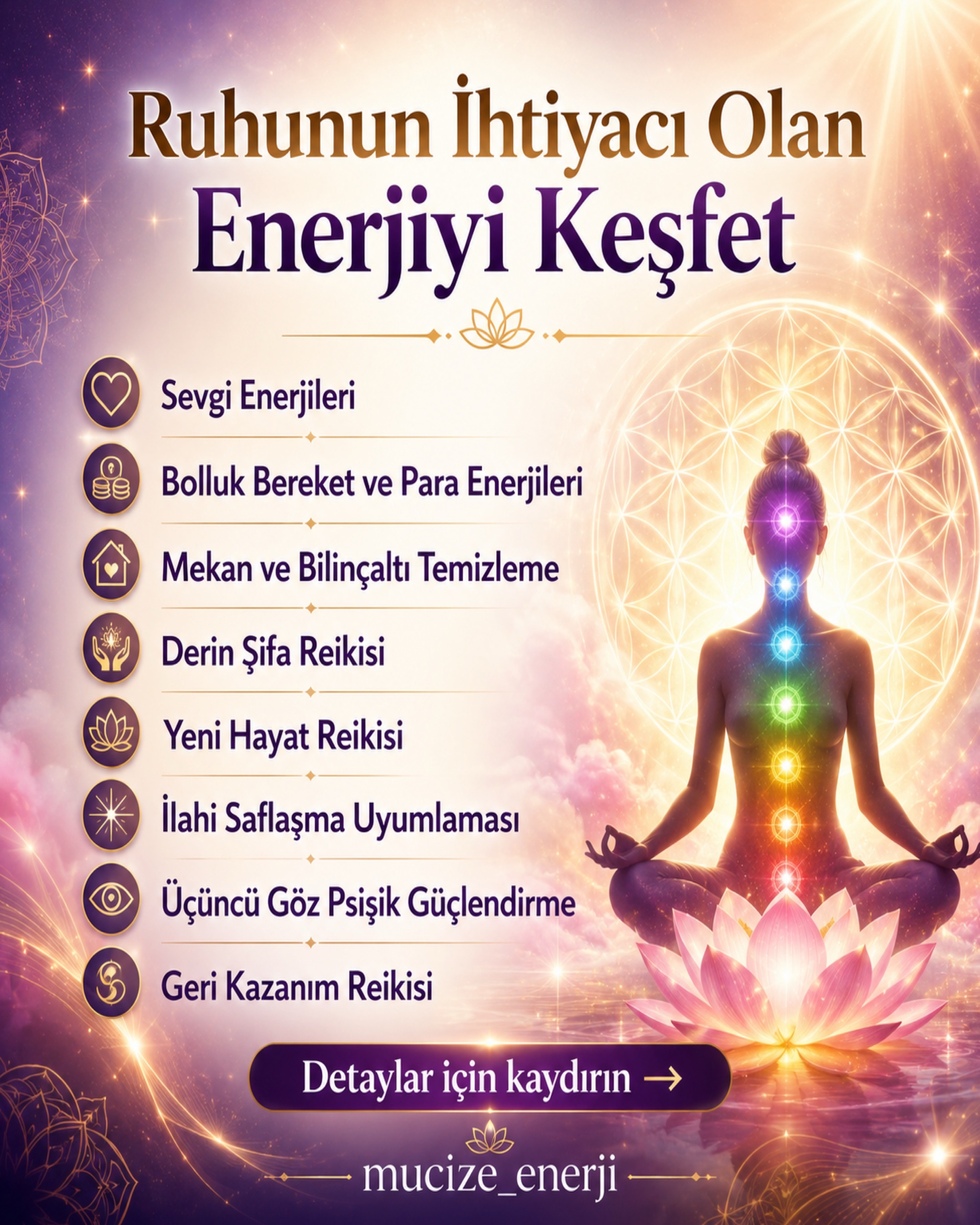 MUCİZE ENERJİ Facebook ad: Ruhuna uygun enerji çalışmasını keşfet