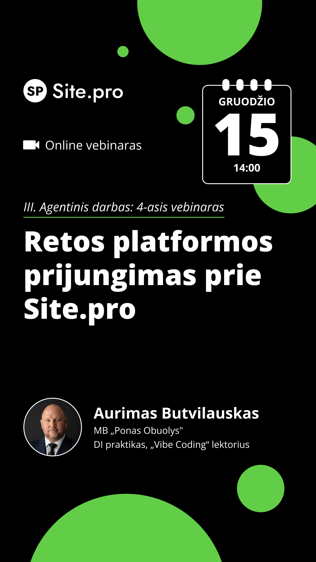 Site.pro - Apskaitos programa ir ERP Facebook ad: Online seminaras Retos platformos prijungimas prie Site.pro
