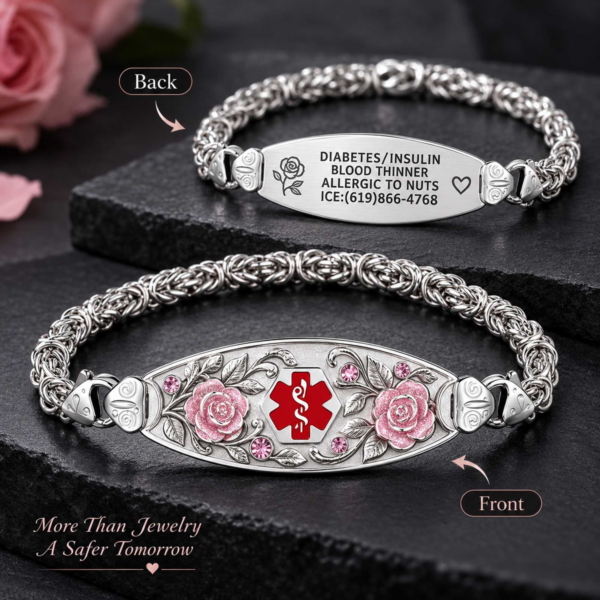 Sheown Facebook ad: Personalized Engraved Medical Alert Bracelet with Text…