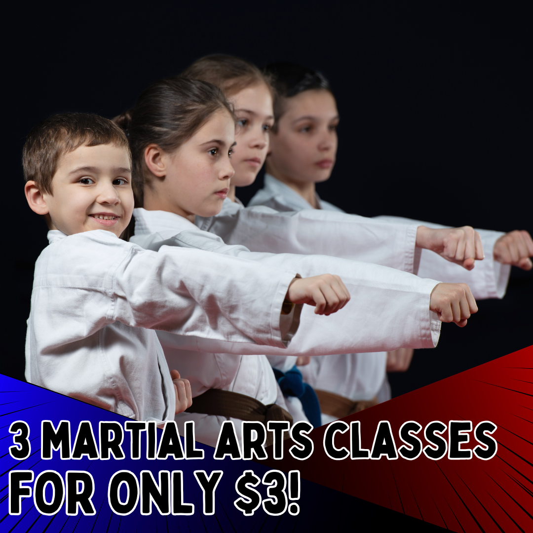 Lake Jackson Taekwondo Facebook ad: 3 MARTIAL ARTS CLASSES FOR ONLY $3