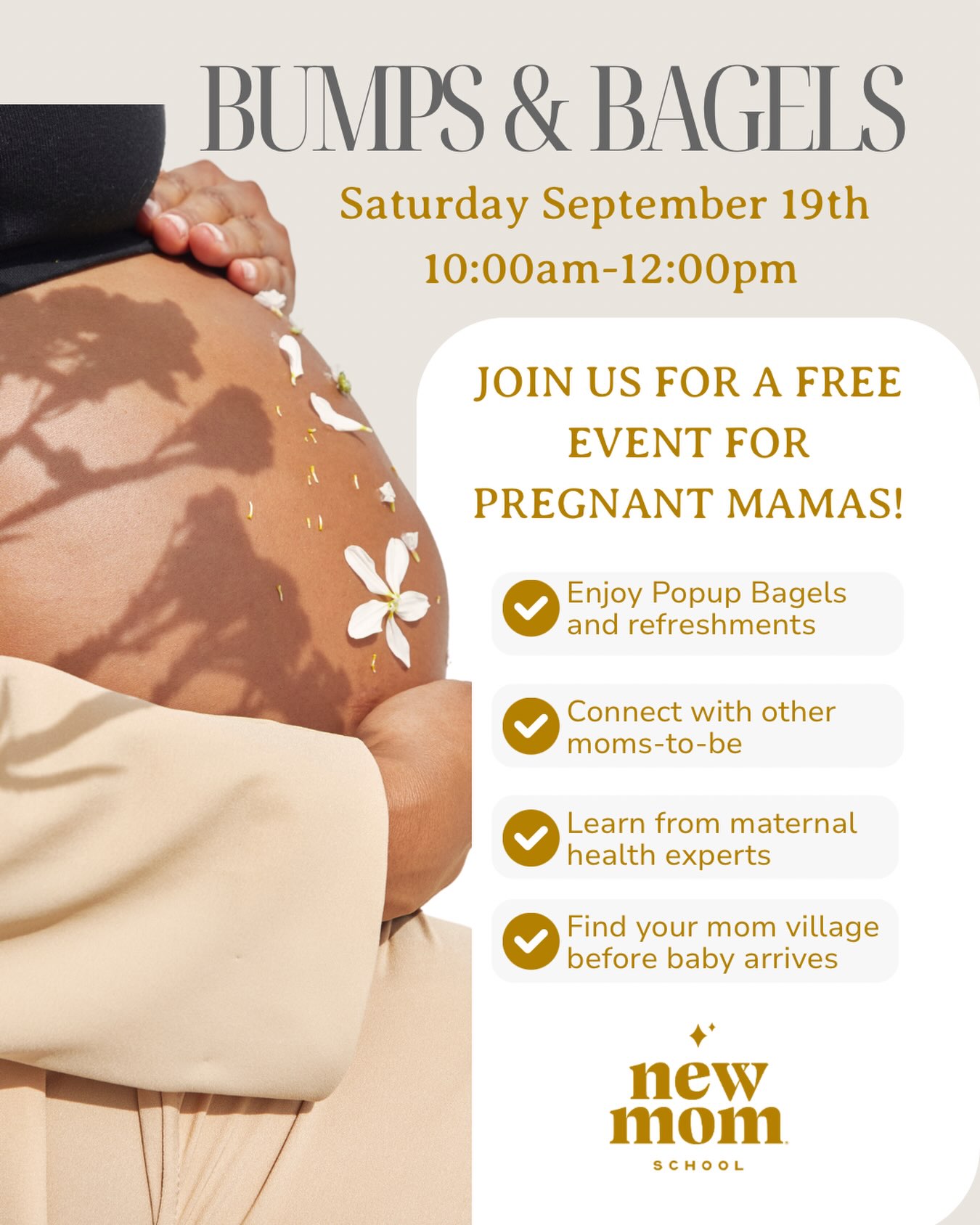 New Mom School Facebook ad: Bumps & Bagels