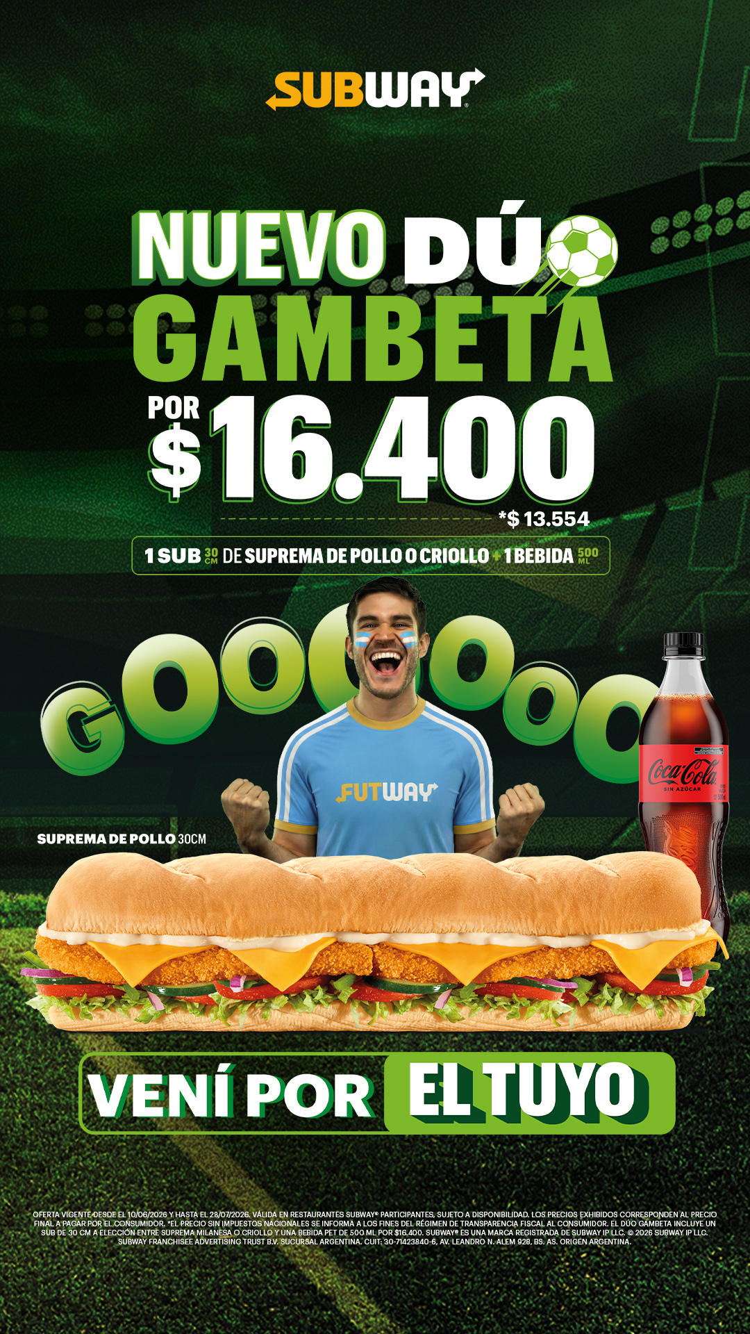 Subway Argentina Facebook ad from Jun 15, 2026
