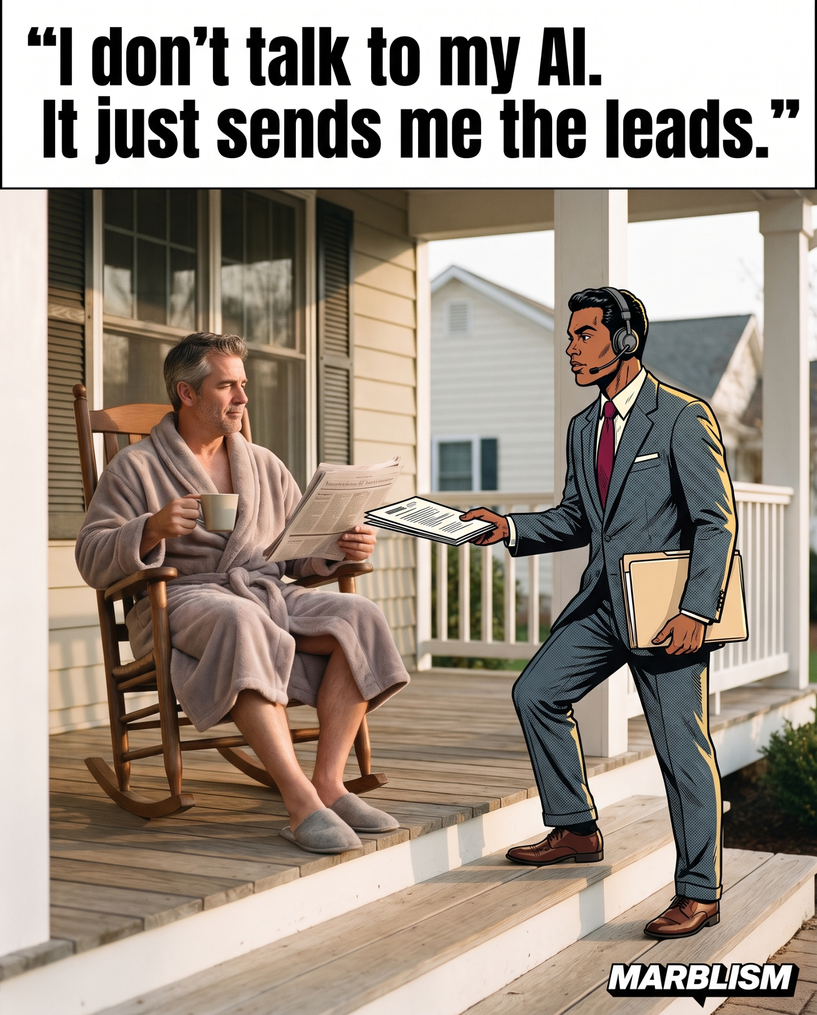 Marblism Facebook ad: Hire an AI team.