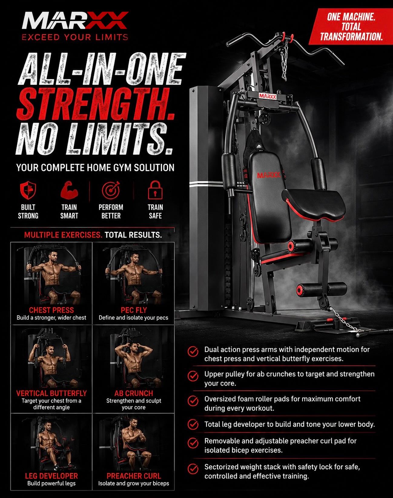 Marxx Fitness Facebook ad: One machine. Endless possibilities