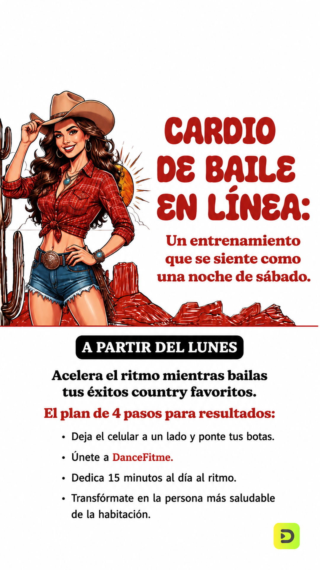 28 day weight loss dance workout Facebook ad: Baila para ponerte en forma