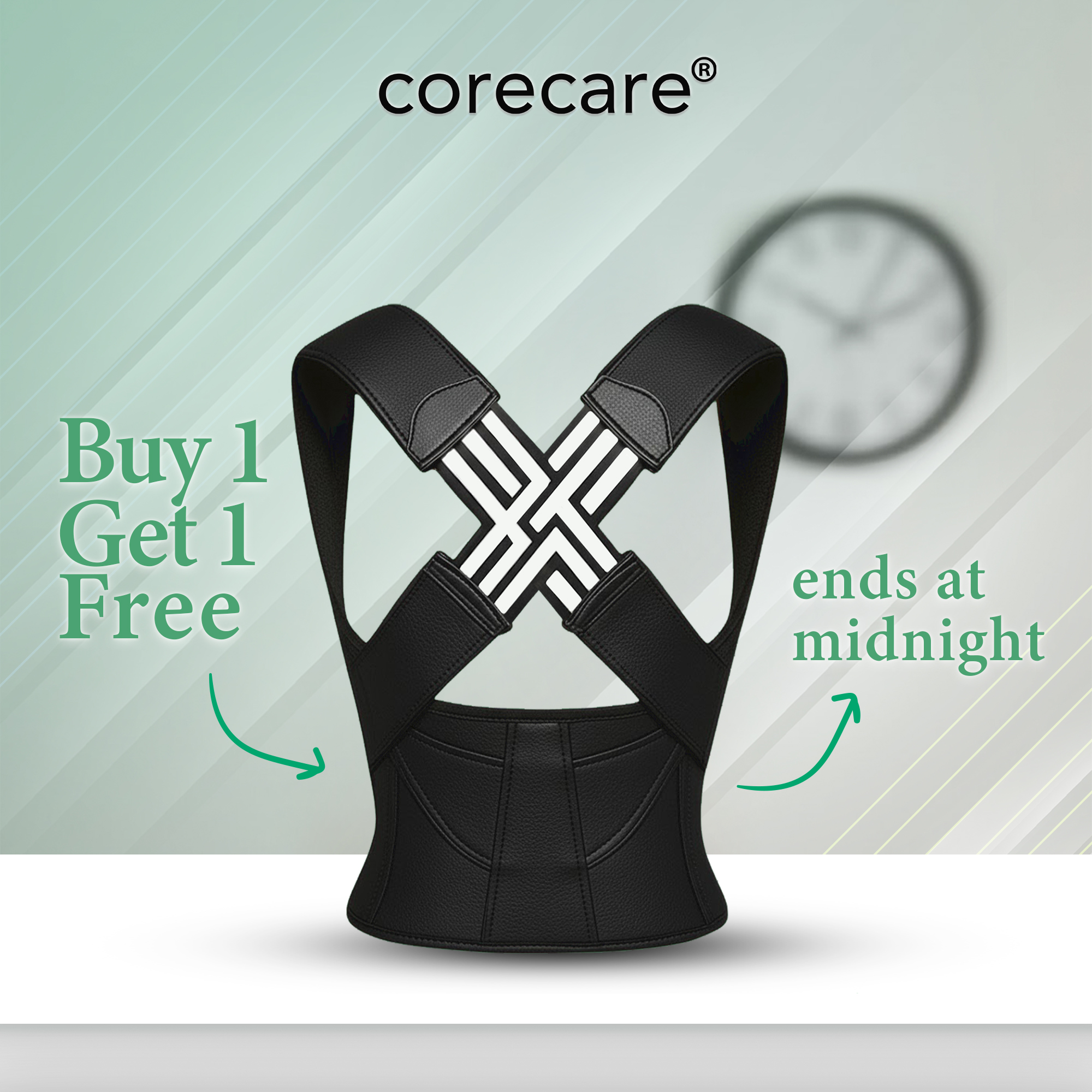 TryCorecare Facebook ad: Instant Posture Corrector | 50% Off