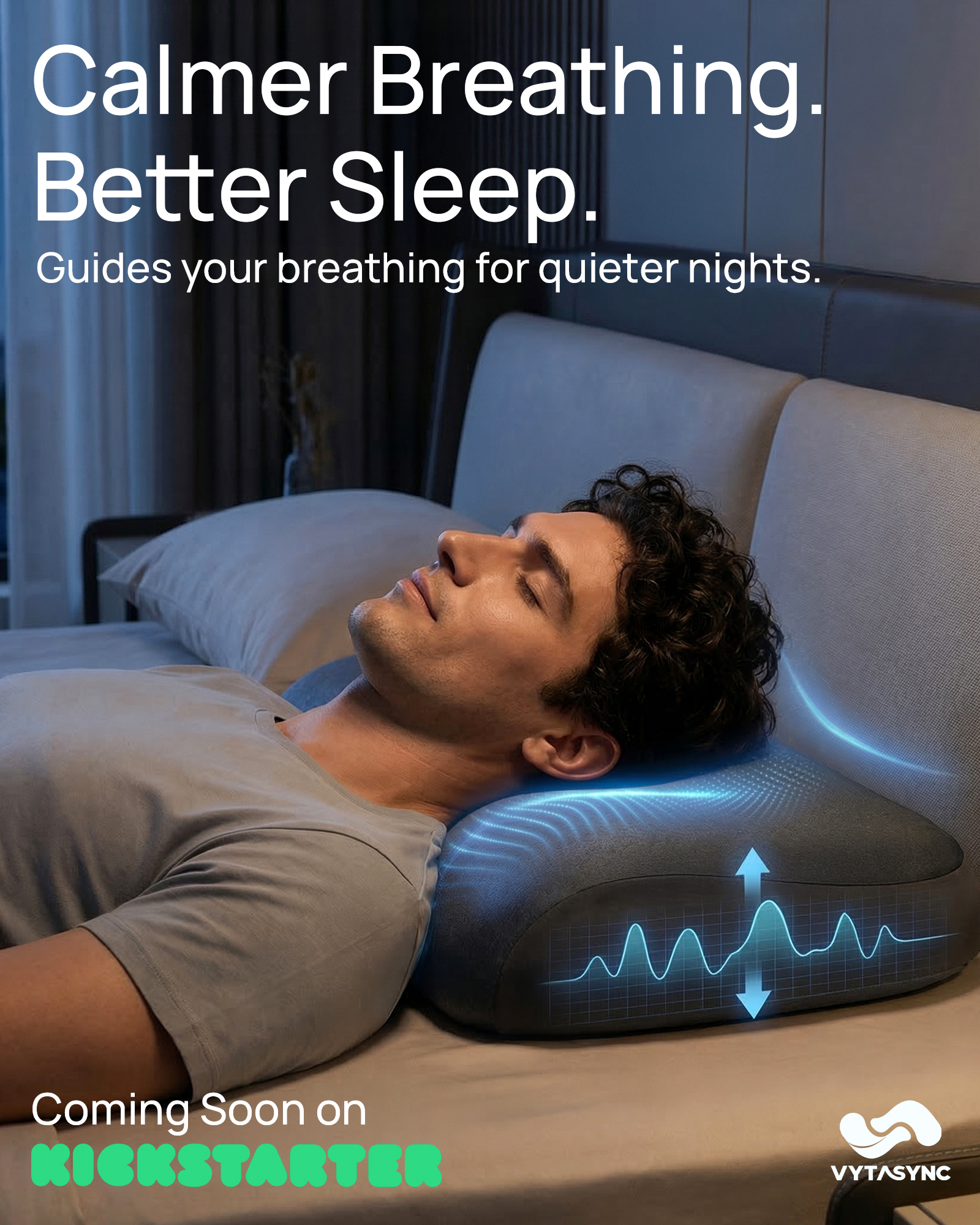 Vytasync Global Facebook ad: Coming soon: Vytasync: The Smart Air Pillow for Better Sleep