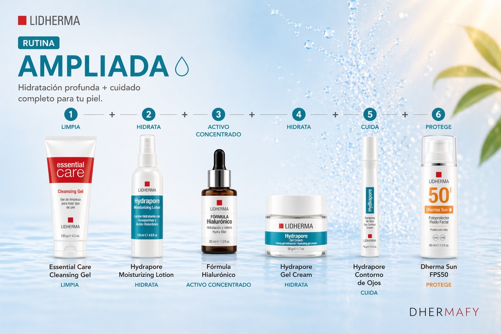 Dhermafy web Facebook ad: Cuidá tu piel con las rutinas y productos…