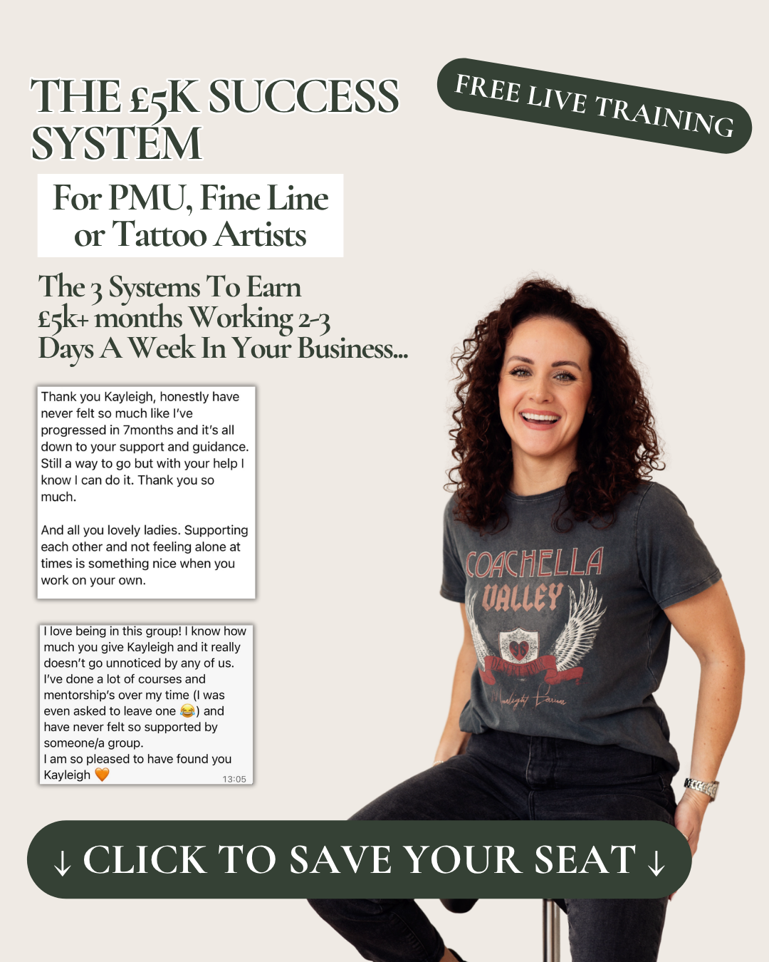 Petite Ink Studio & Academy Facebook ad: Build a PMU Business That Works for Your Life
