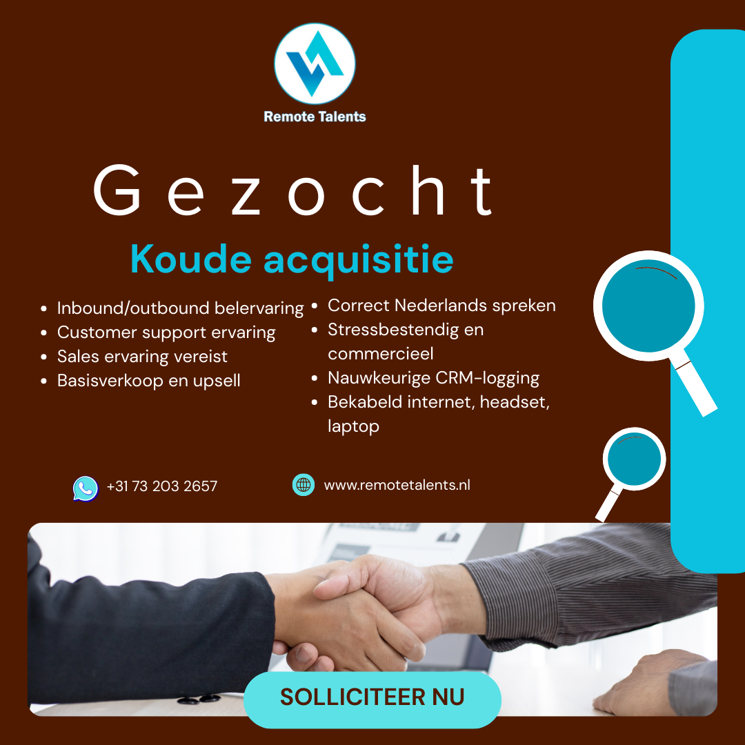 Remote Talents Facebook ad: Word Outbound Sales Caller, Targets, leads en upgrades…