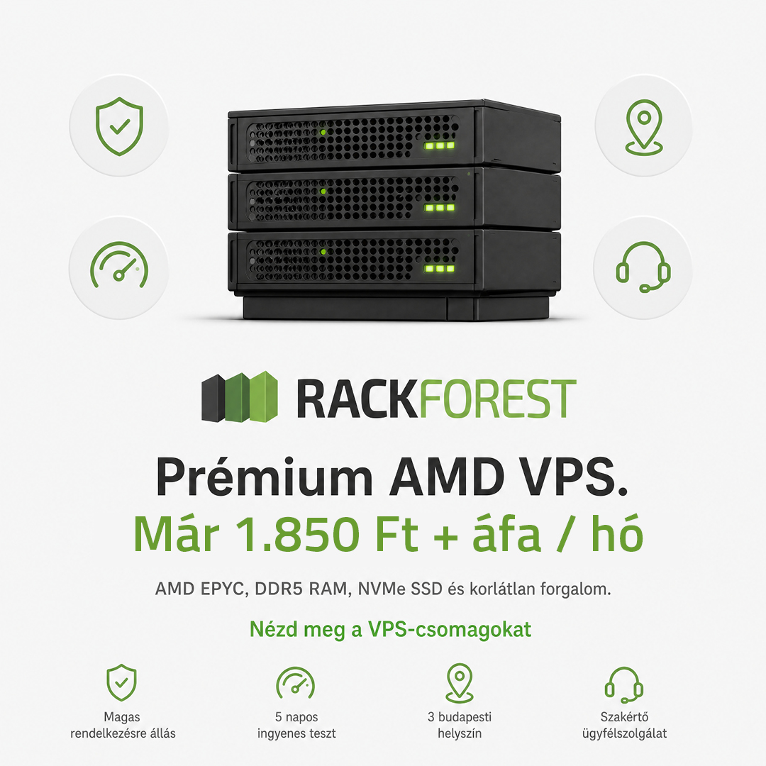 RackForest Facebook ad: Prémium AMD VPS már 1.850 Ft + áfa / hó