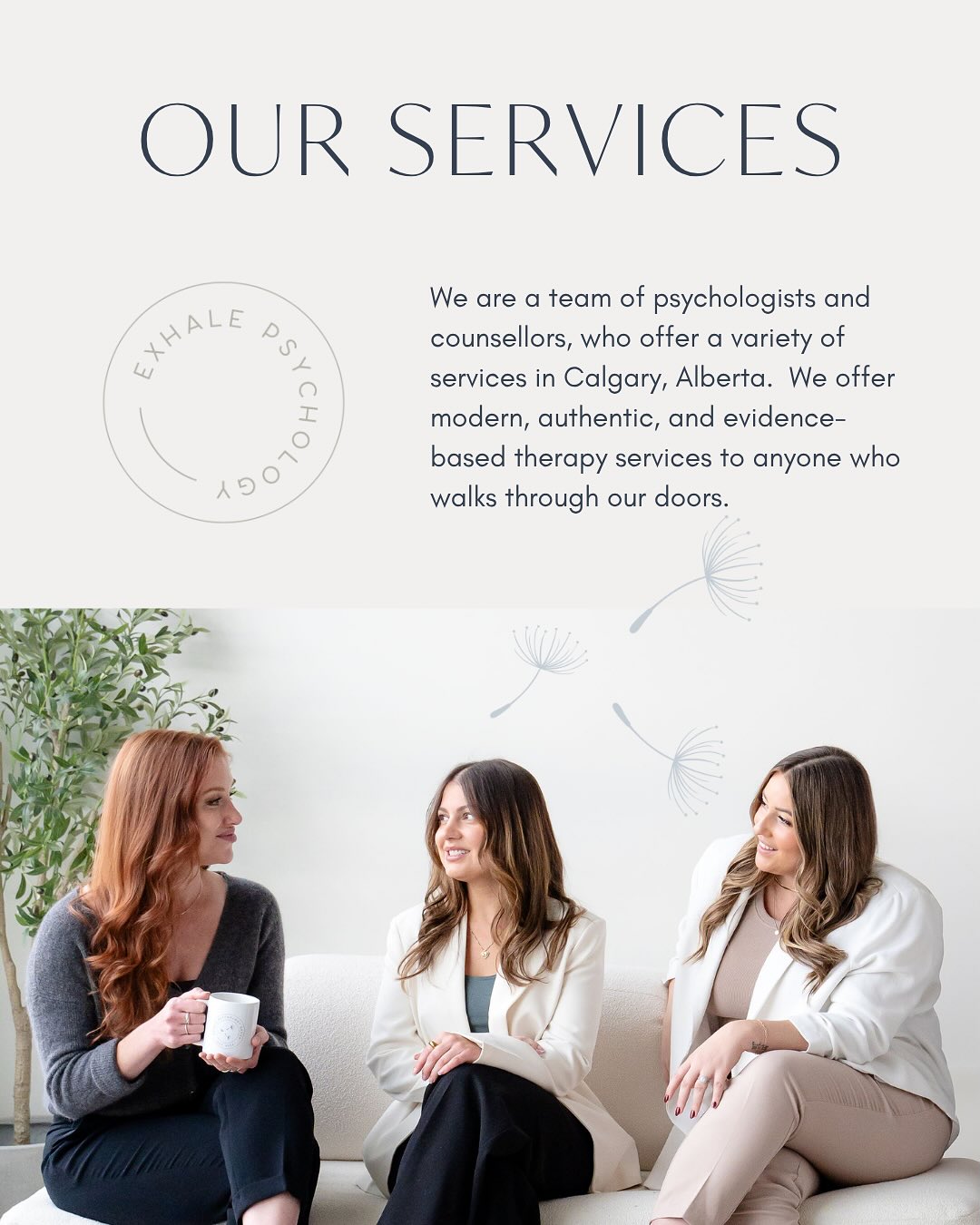 Exhale Psychology Group Facebook ad: Therapy that actually gets you.