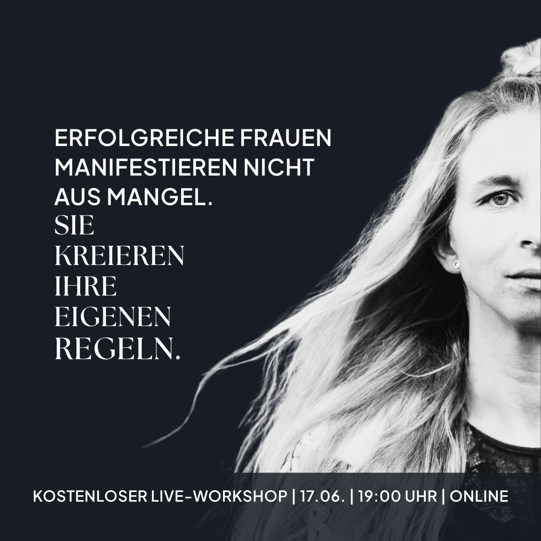 Bunte Intelligenz Facebook ad: 0€ Workshop - Die Frau, die du werden möchtest, existiert…
