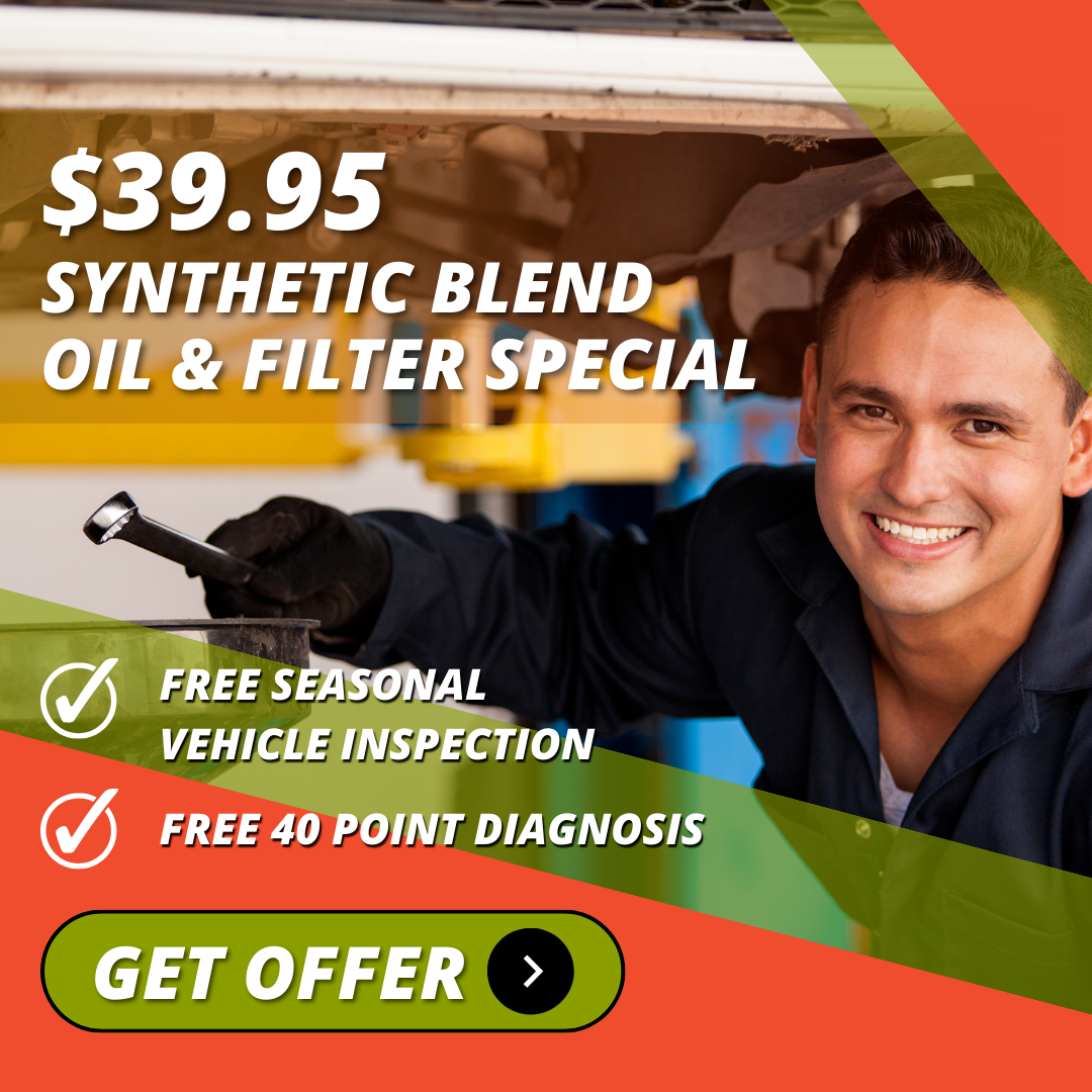 Shaw Auto Care Facebook ad: $39.95 Synthetic Blend Oil & Filter Service Special!