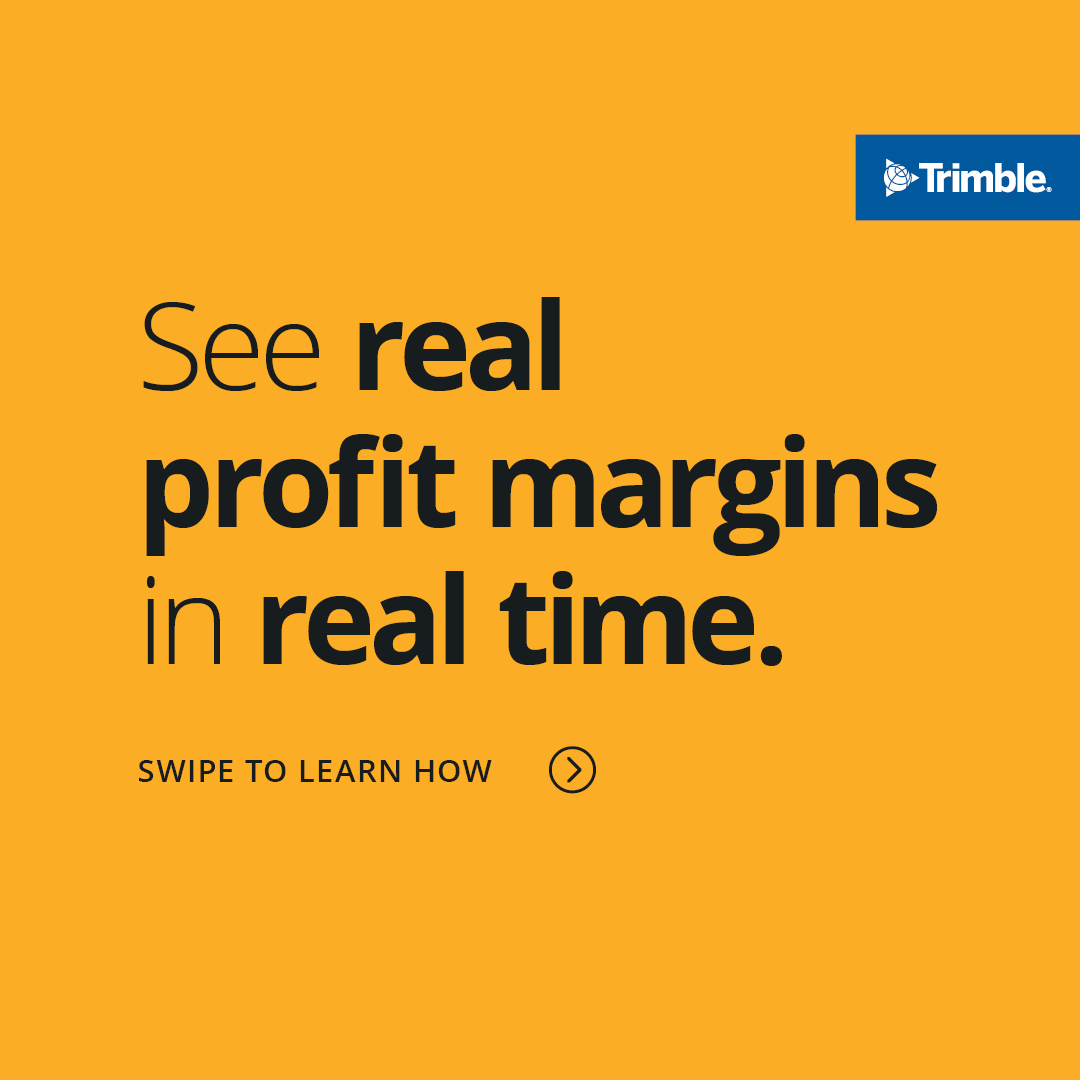 Trimble Construction Facebook ad: Don’t let hidden expenses break your margins.