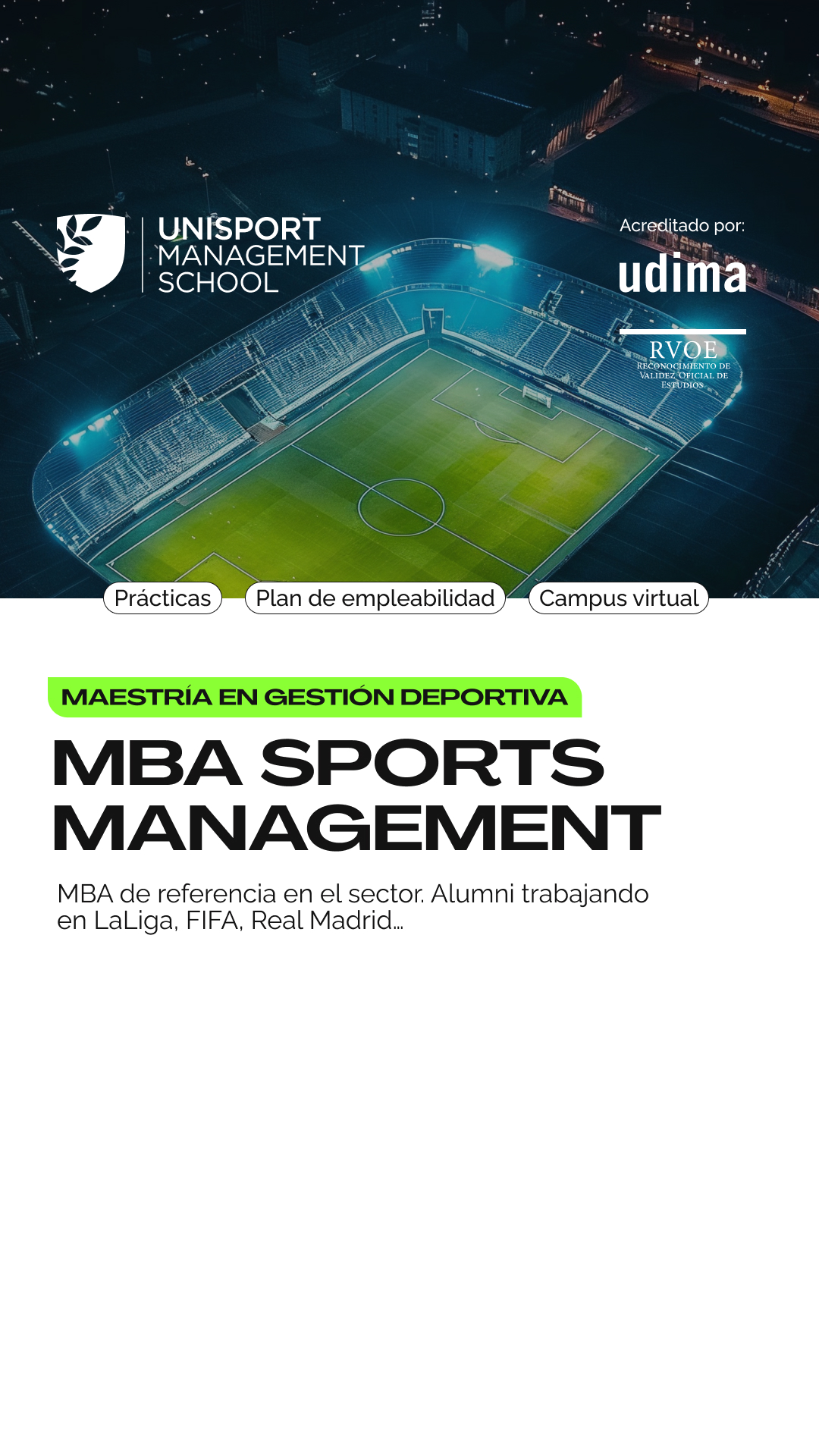 Unisport Management School Facebook ad