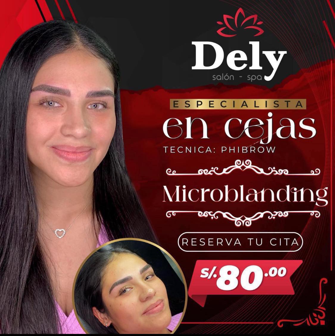 DELY Salón y Spa Facebook ad: microblading
