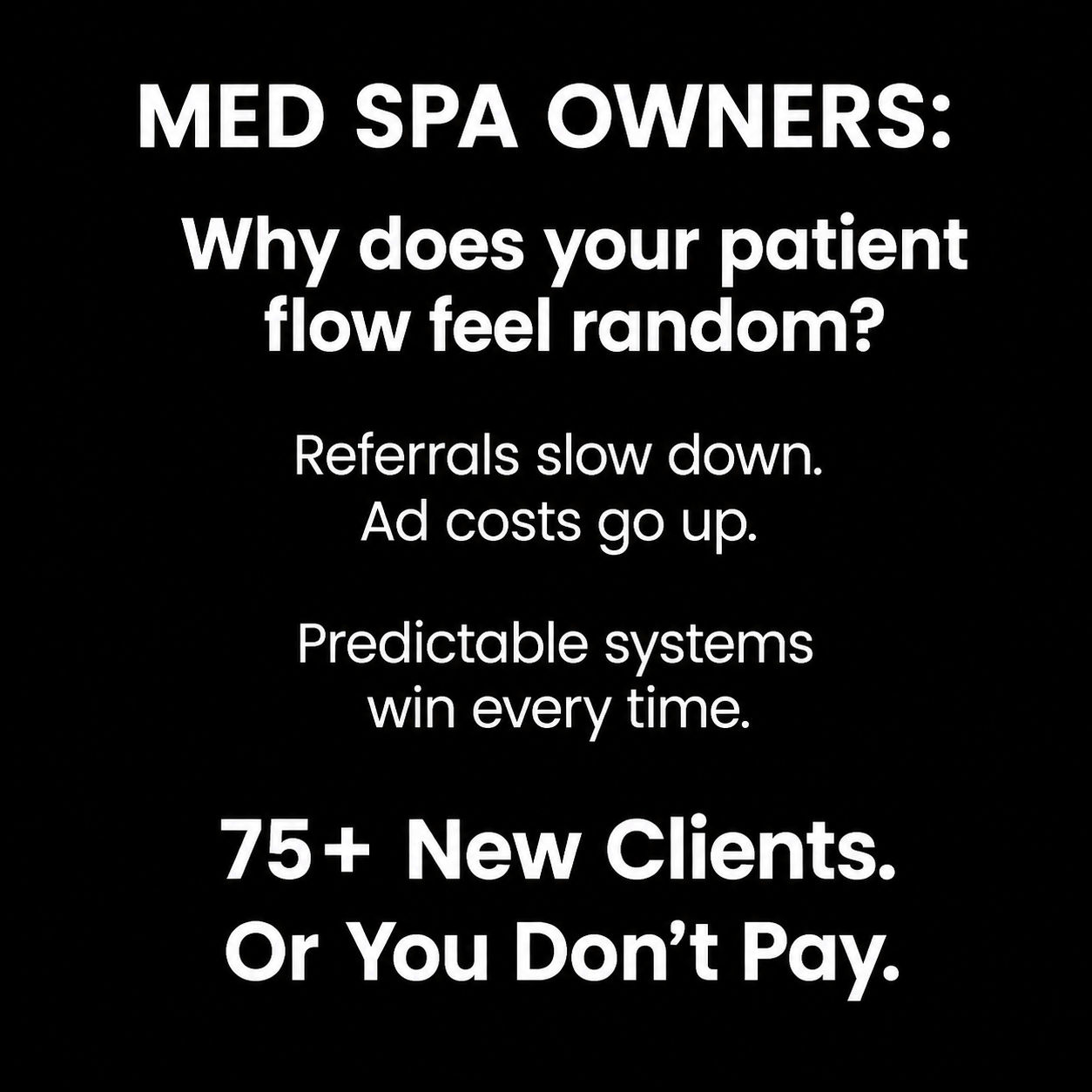 Clinic Blast Facebook ad: You Only Pay Us Per Patient We Generate For You