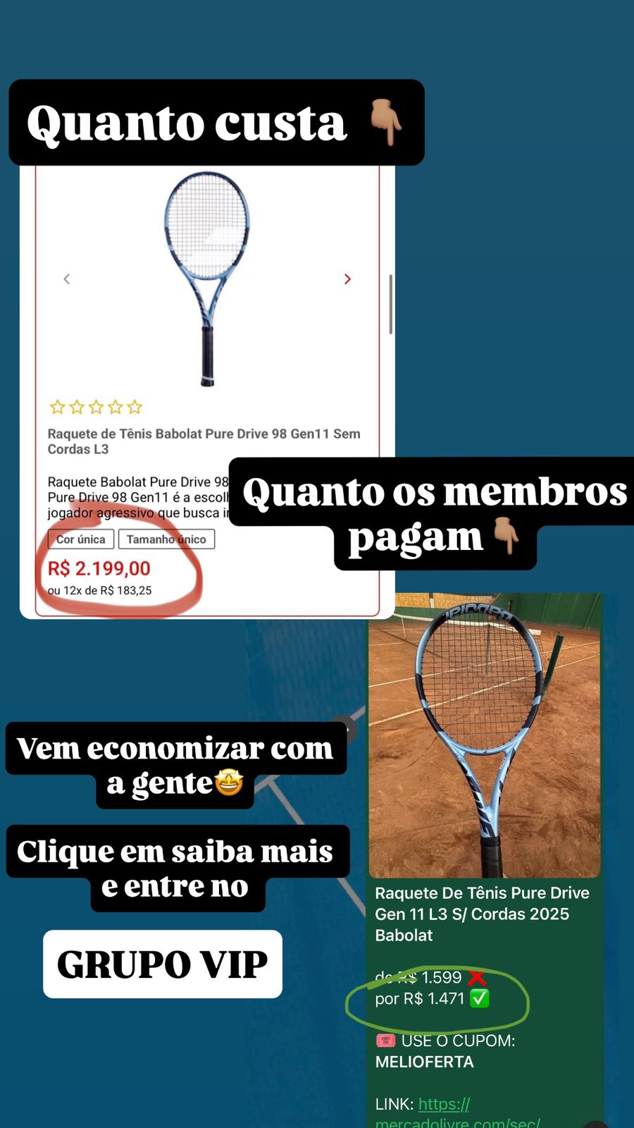 Clube dos Tenistas Facebook ad: Clube do Tenista - Promo
