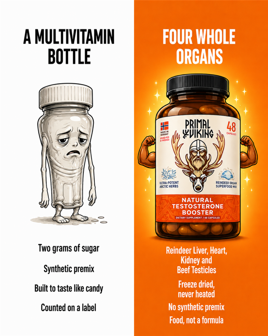 Primal Viking Facebook ad: 100% natural ingredientsTransparent male fuel