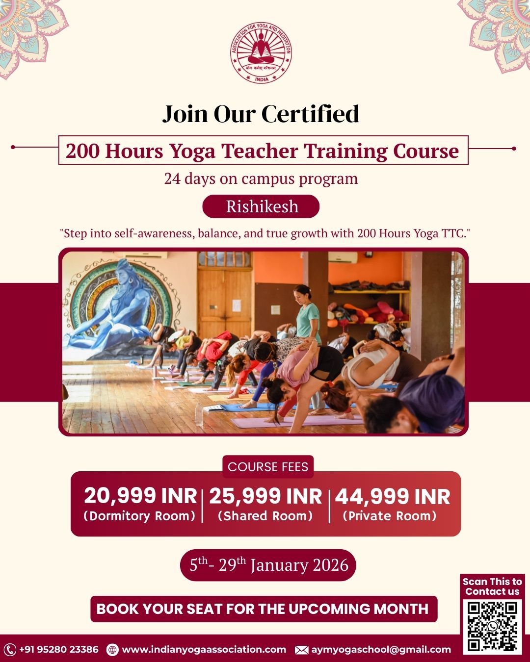 AYM Yoga Teachers Training School Rishikesh Facebook ad