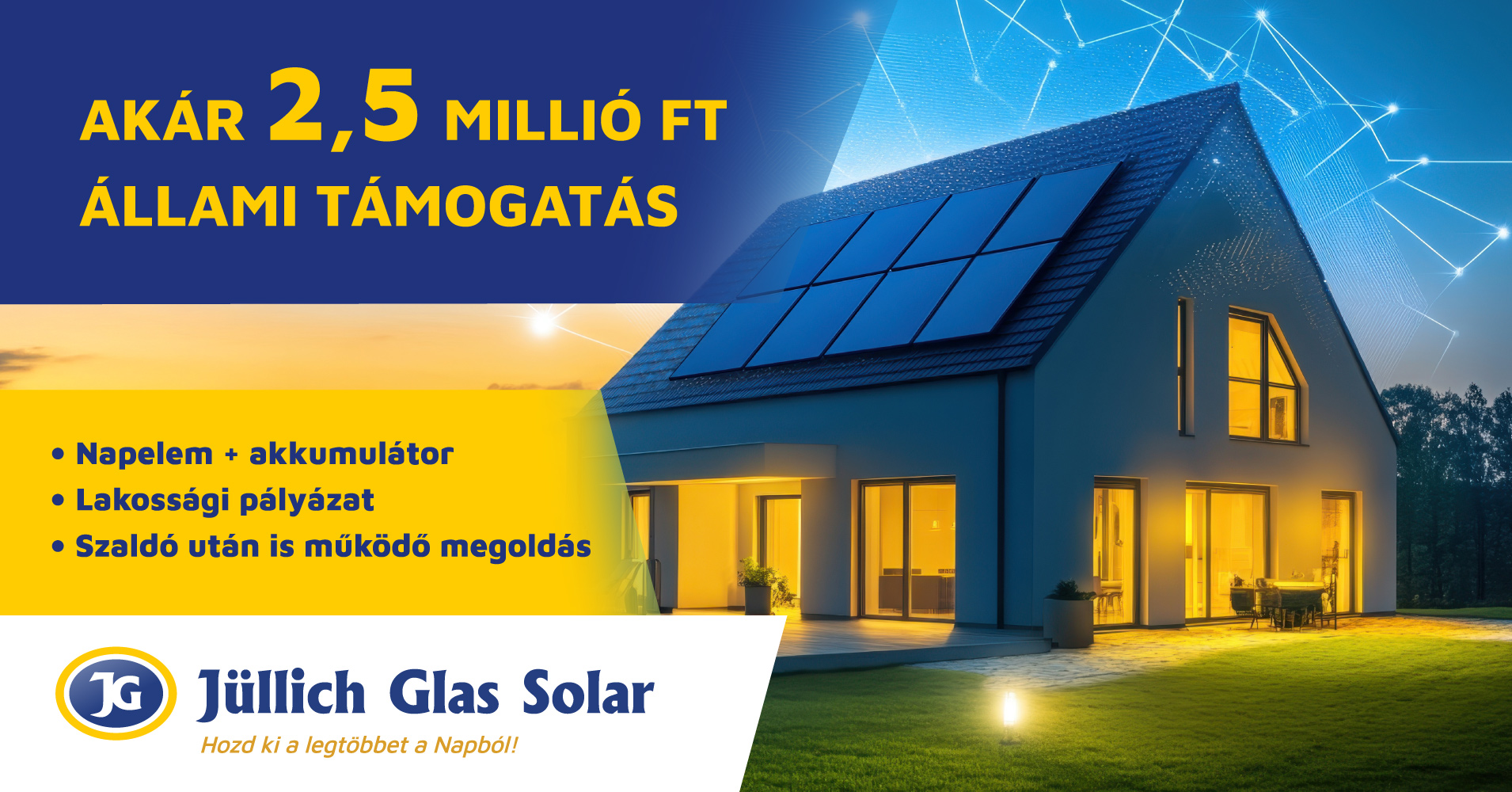 Jüllich Glas Solar - EMS Kft Facebook ad from Dec 16, 2025