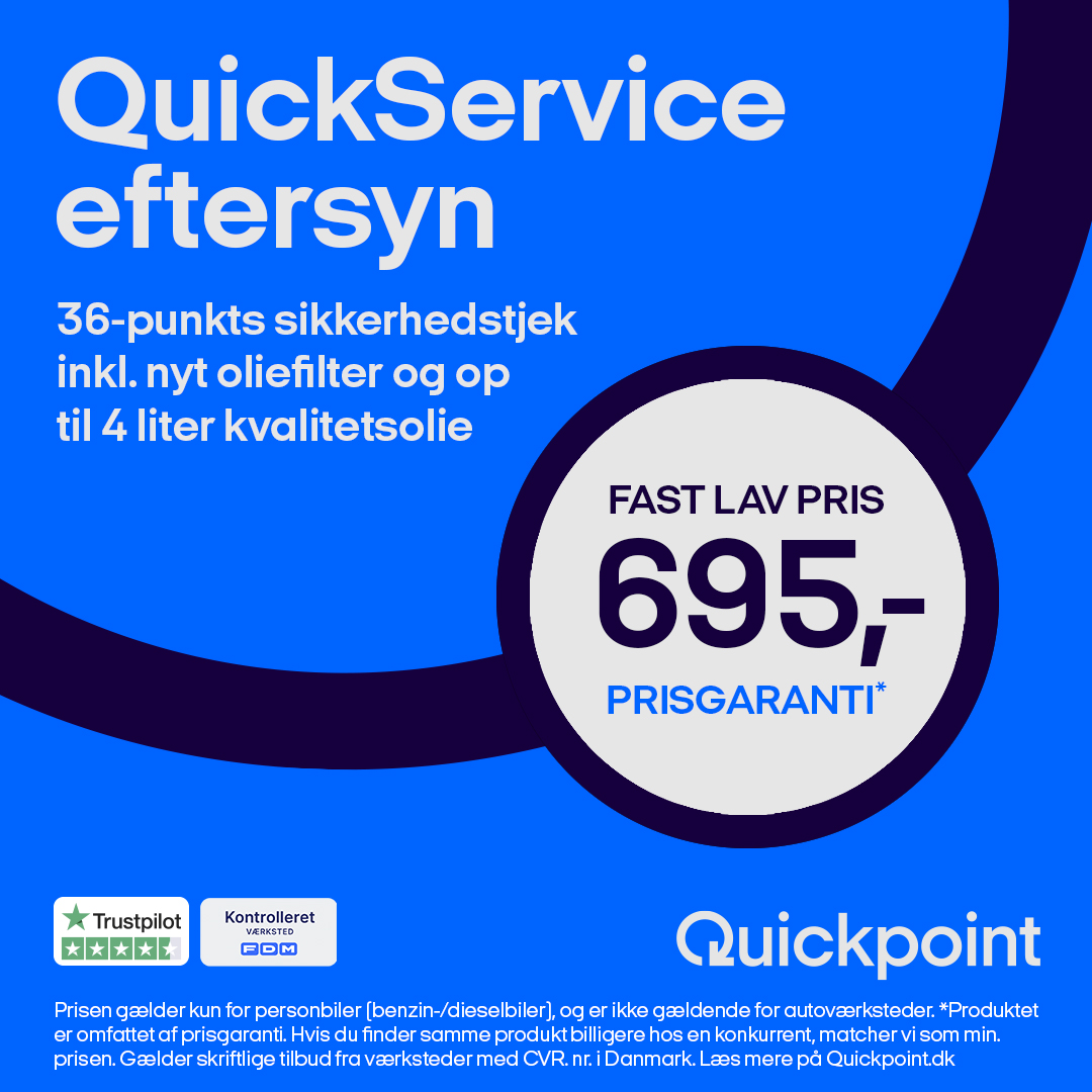 Quickpoint Facebook ad: Serviceeftersyn - KUN 695,-
